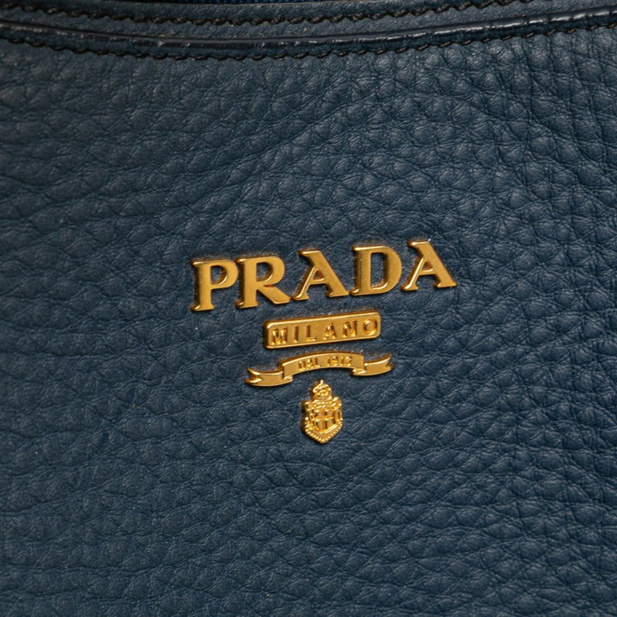 Prada Prada Logo Handbag BR4992 Blue Vitello Daino Women's PRADA Size ONE SIZE - 4 Thumbnail