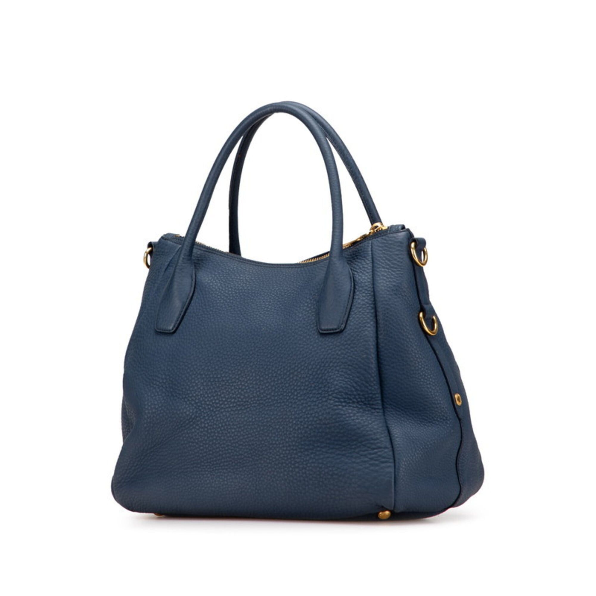 Prada Prada Logo Handbag BR4992 Blue Vitello Daino Women's PRADA Size ONE SIZE - 2 Thumbnail