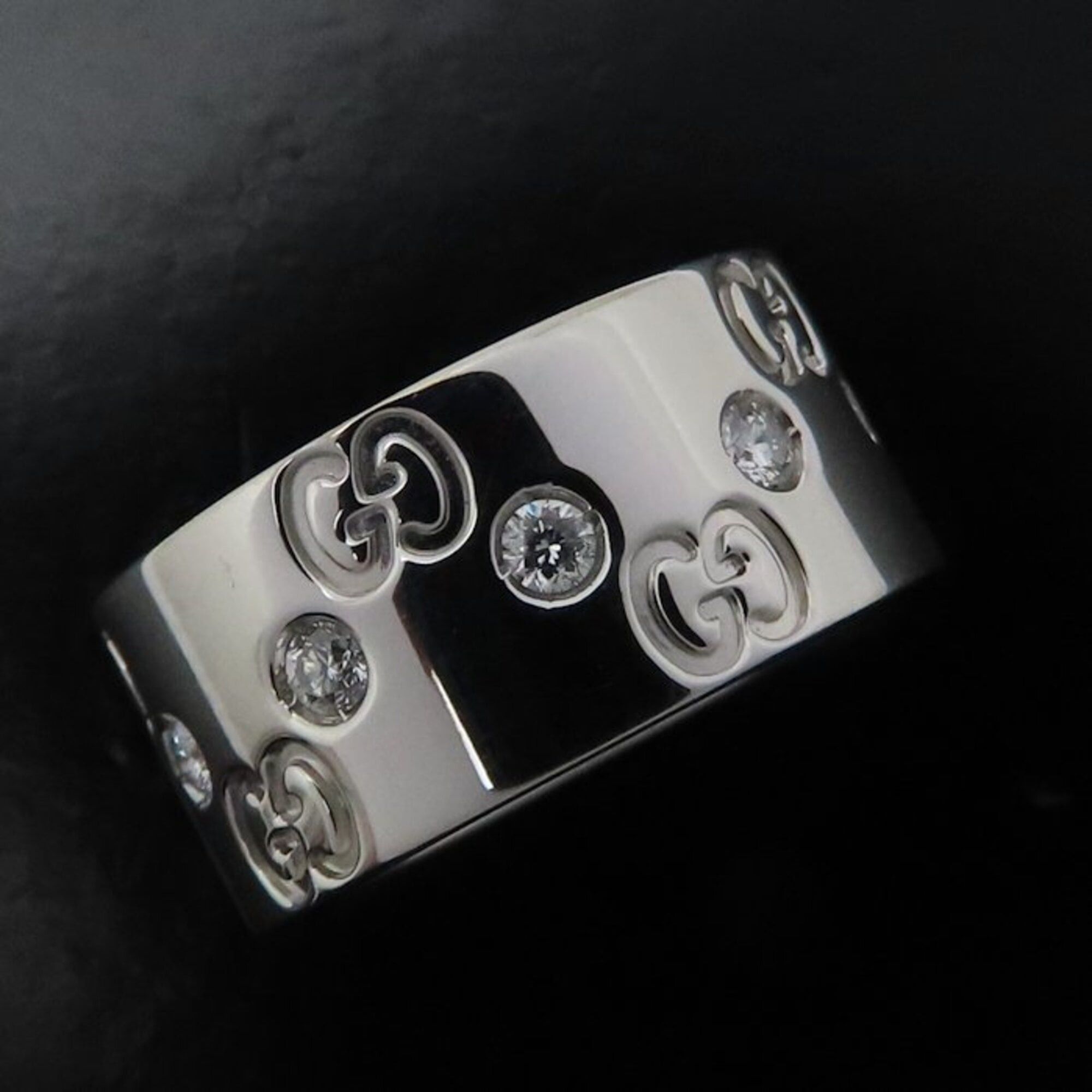 Gucci GUCCI Icon Wide Ring, Diamond Size 11, K18WG, Women's, Item No. 295401 Size ONE SIZE - 10 Thumbnail