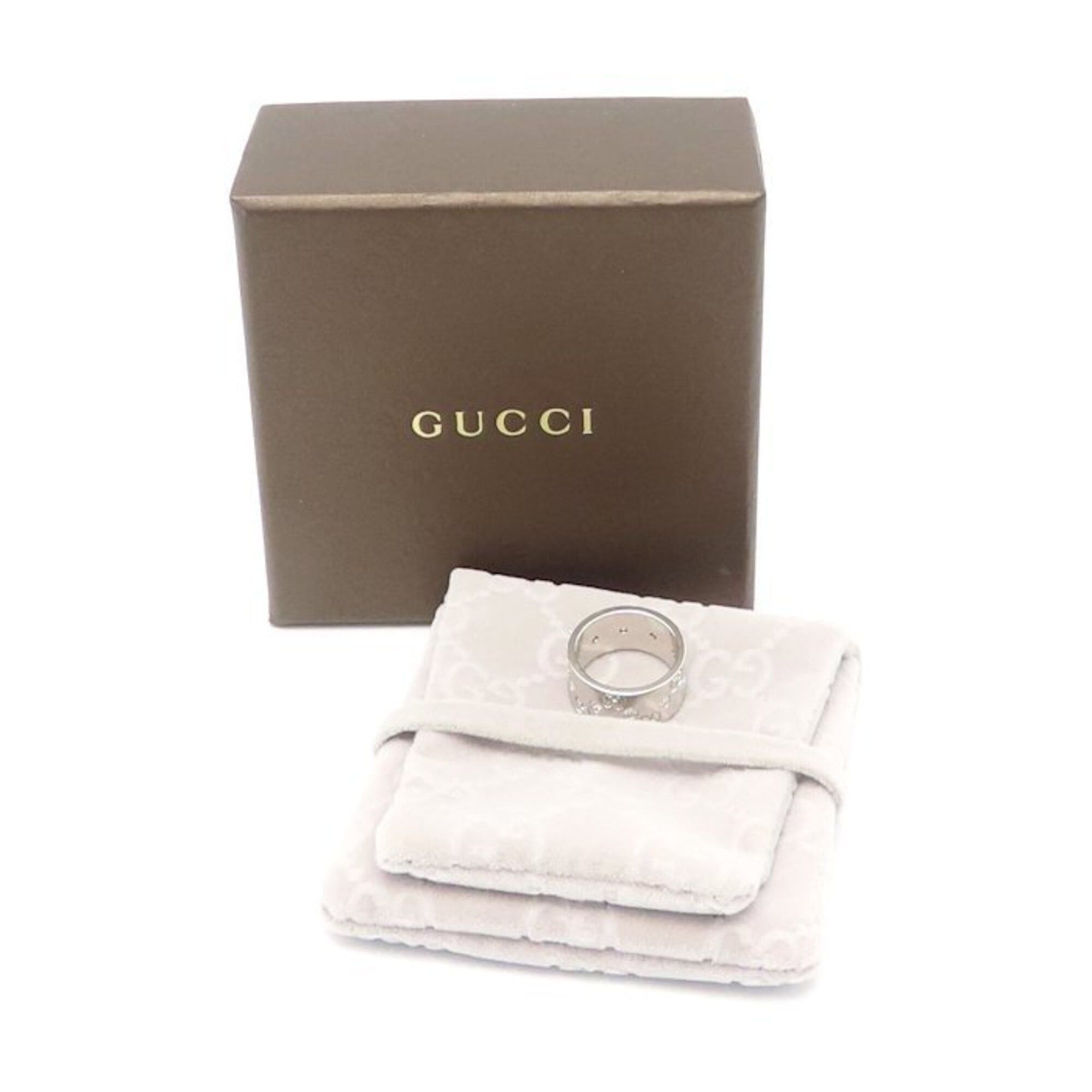 Gucci GUCCI Icon Wide Ring, Diamond Size 11, K18WG, Women's, Item No. 295401 Size ONE SIZE - 5 Thumbnail