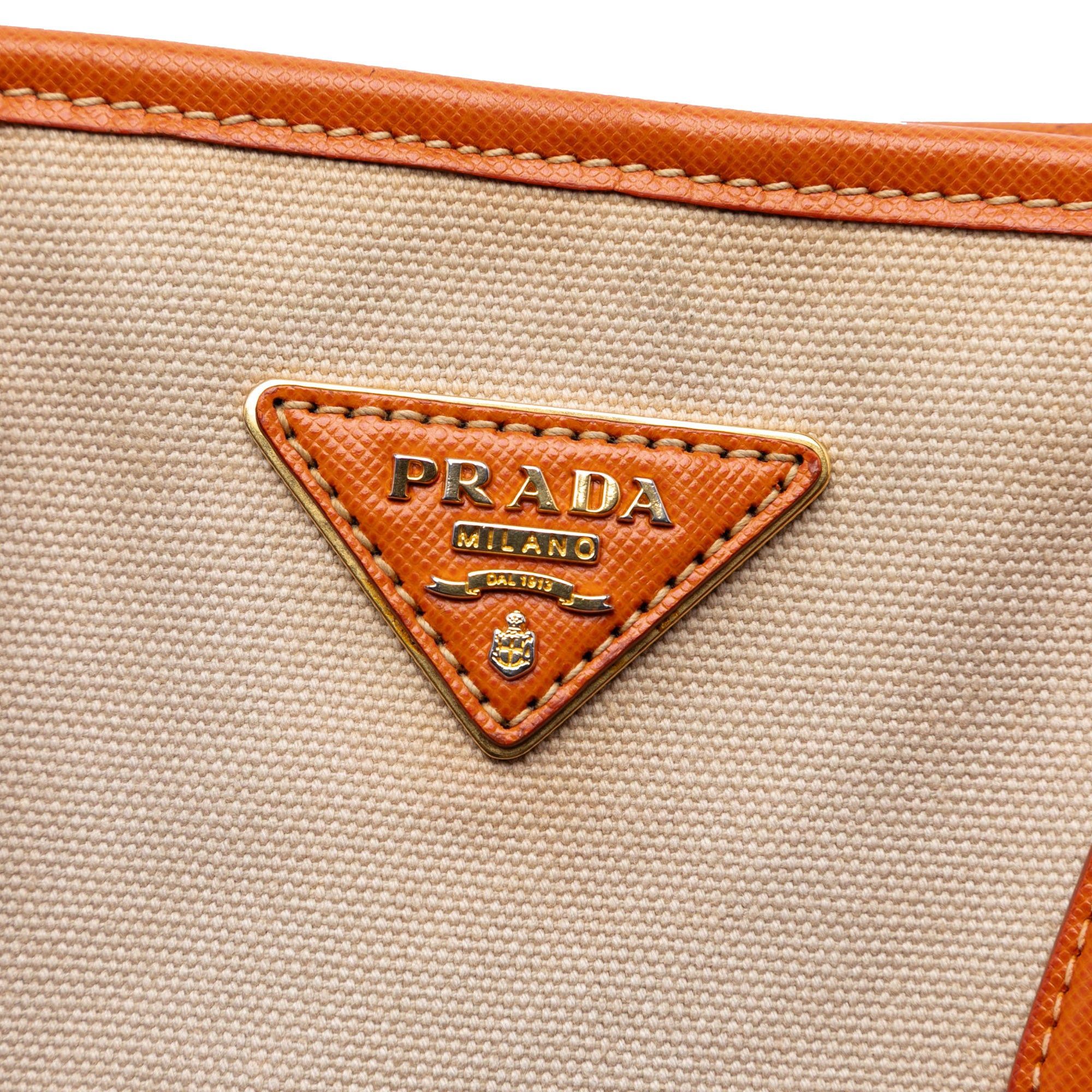 Prada Saffiano Trimmed Canvas Canapa Satchel Size ONE SIZE - 5 Thumbnail