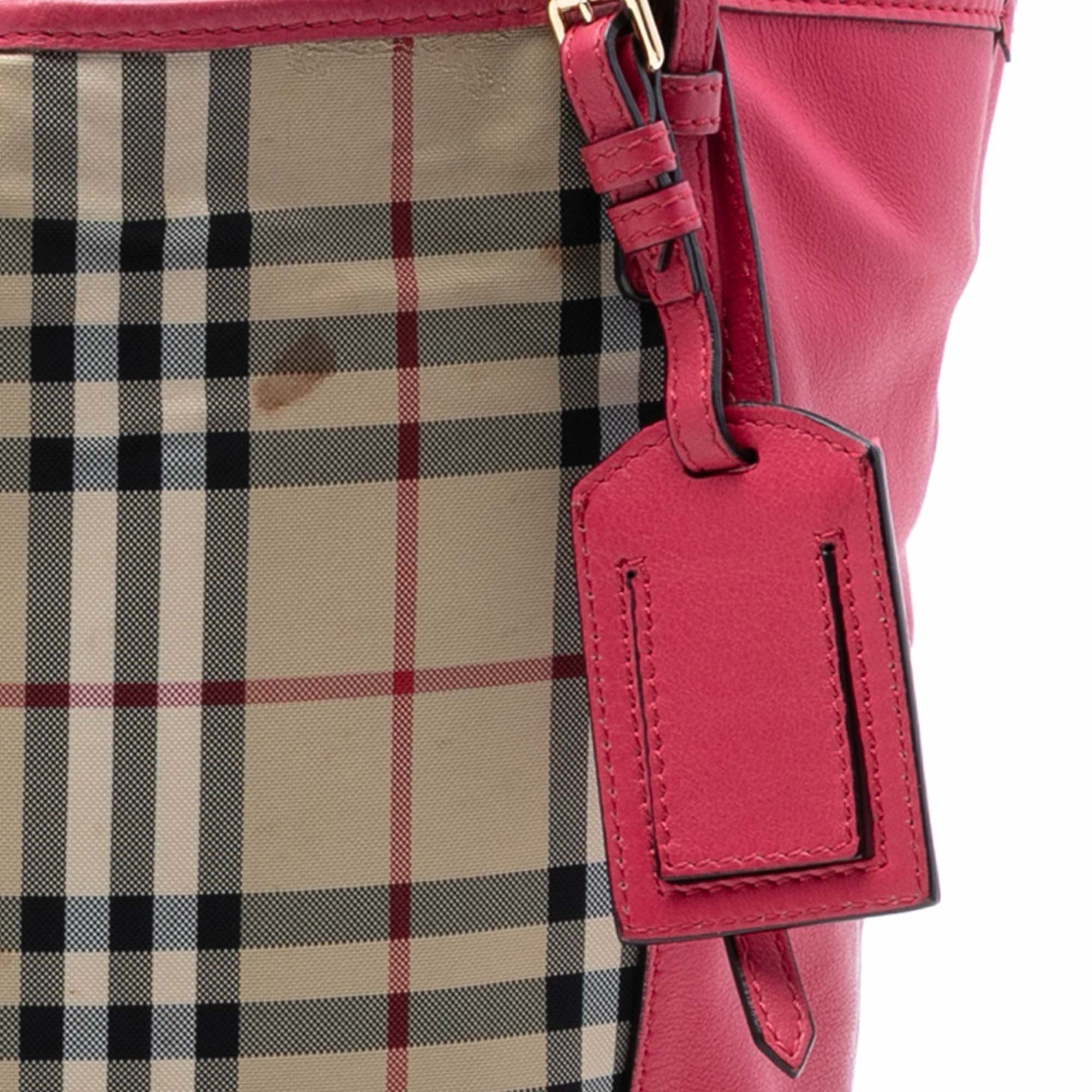 Burberry Small Haymarket Check Canvas and Leather Canterbury Tote Size ONE SIZE - 8 Thumbnail