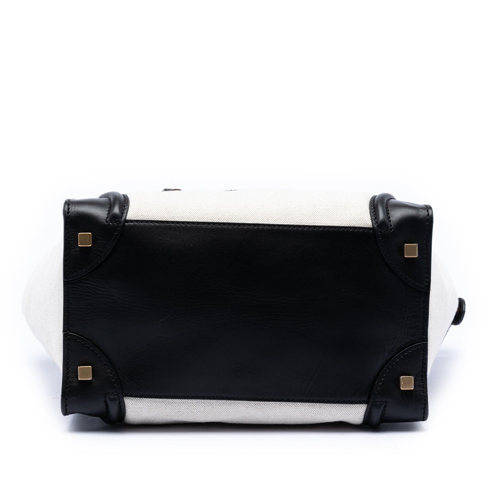 Celine Mini Bicolor Canvas and Leather Luggage Tote Size ONE SIZE - 3 Thumbnail