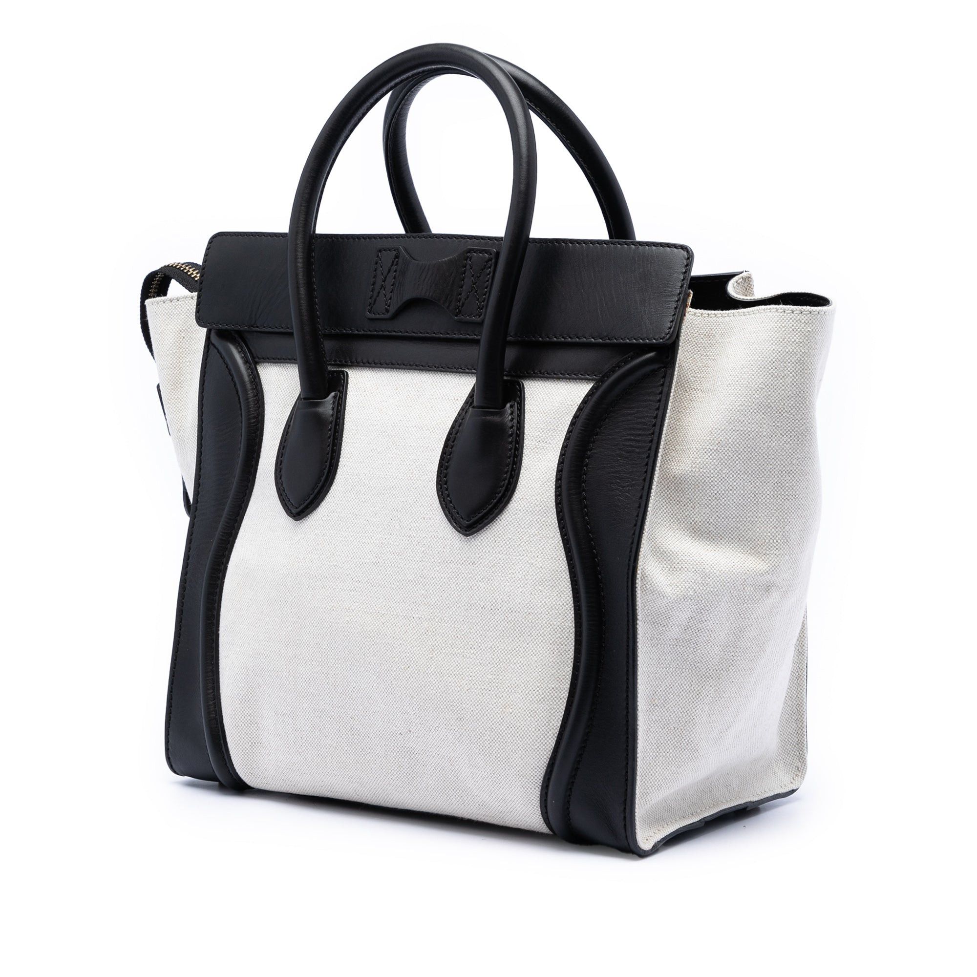 Celine Mini Bicolor Canvas and Leather Luggage Tote Size ONE SIZE - 2 Thumbnail