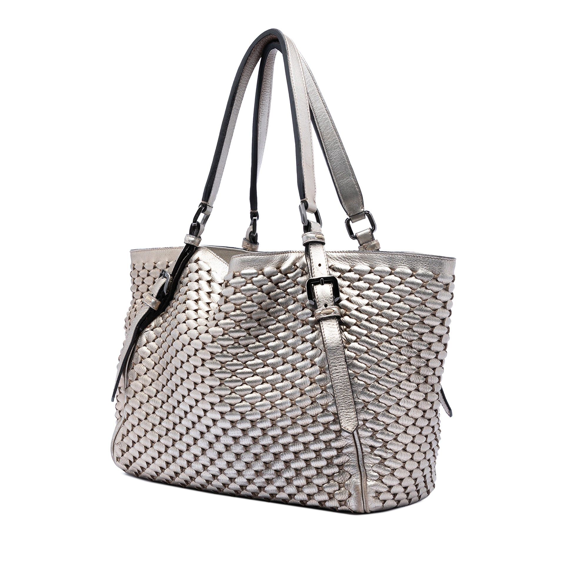 Burberry Metallic Woven Leather Tote Size ONE SIZE - 2 Thumbnail