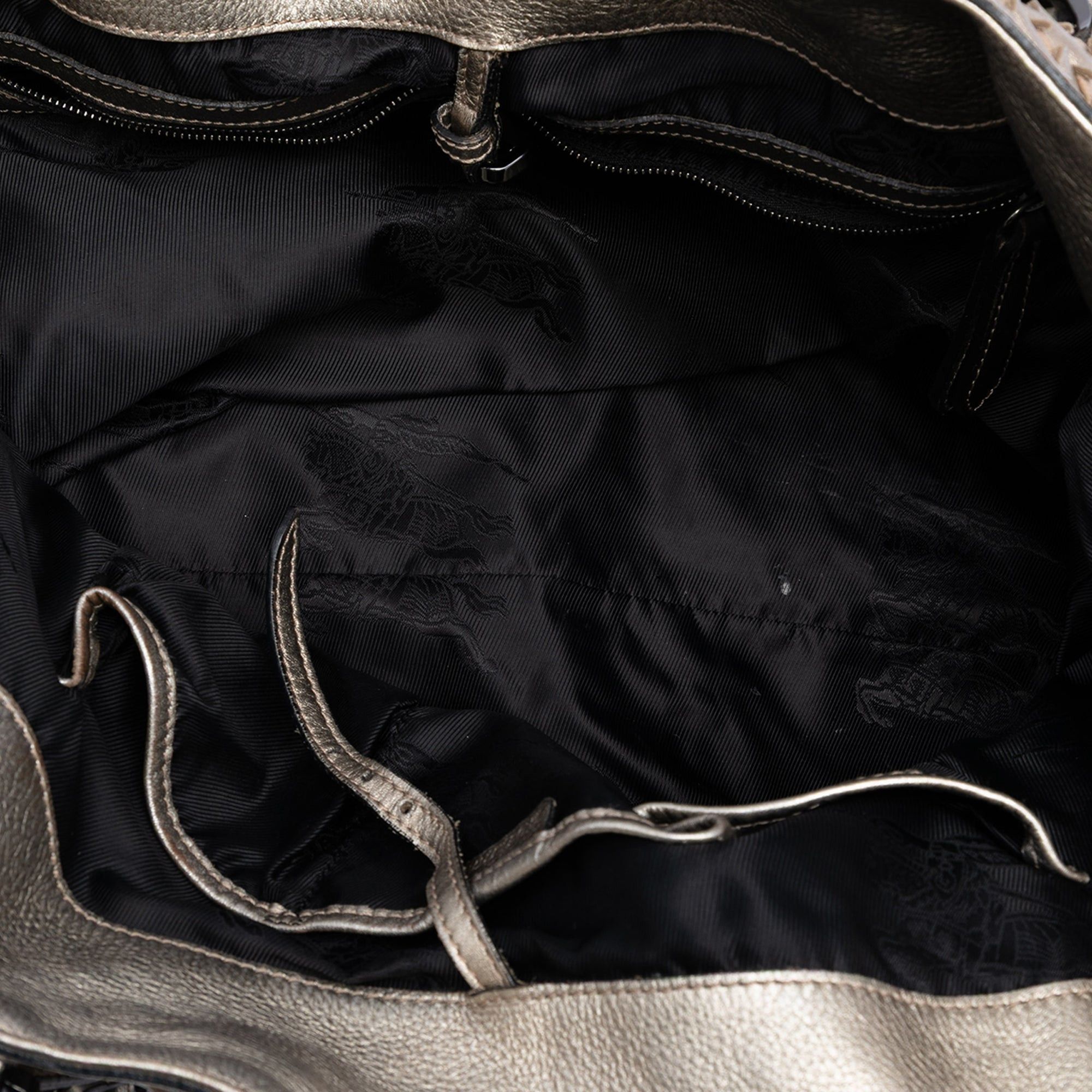 Burberry Metallic Woven Leather Tote Size ONE SIZE - 4 Thumbnail