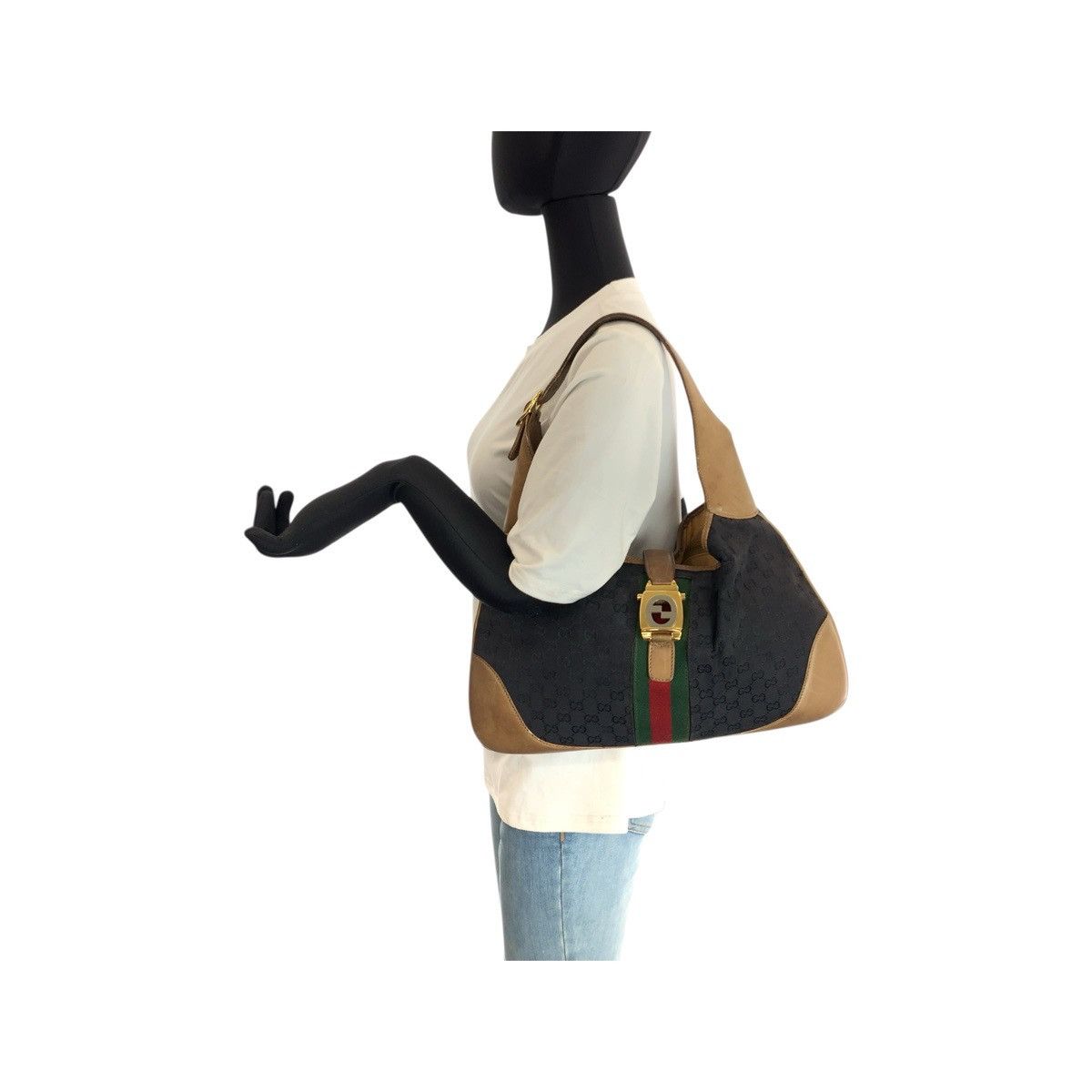 Gucci Gucci Gucci GG Canvas Leather Shoulder Bag Textile Shoulder Bag DUTY FREE for USA Size ONE SIZE - 7 Thumbnail