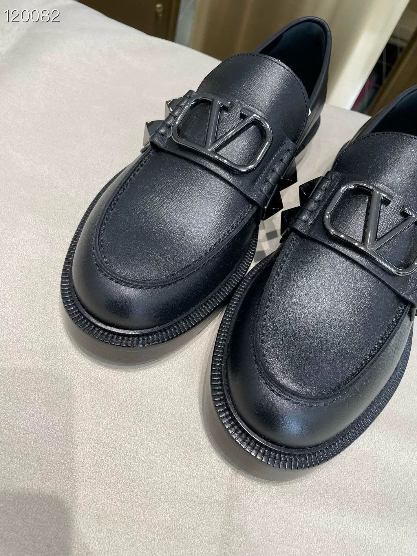 Valentino Valentino Men's Black Rivet Casual Business Shoes Size US 7.5 / EU 40-41 - 3 Thumbnail