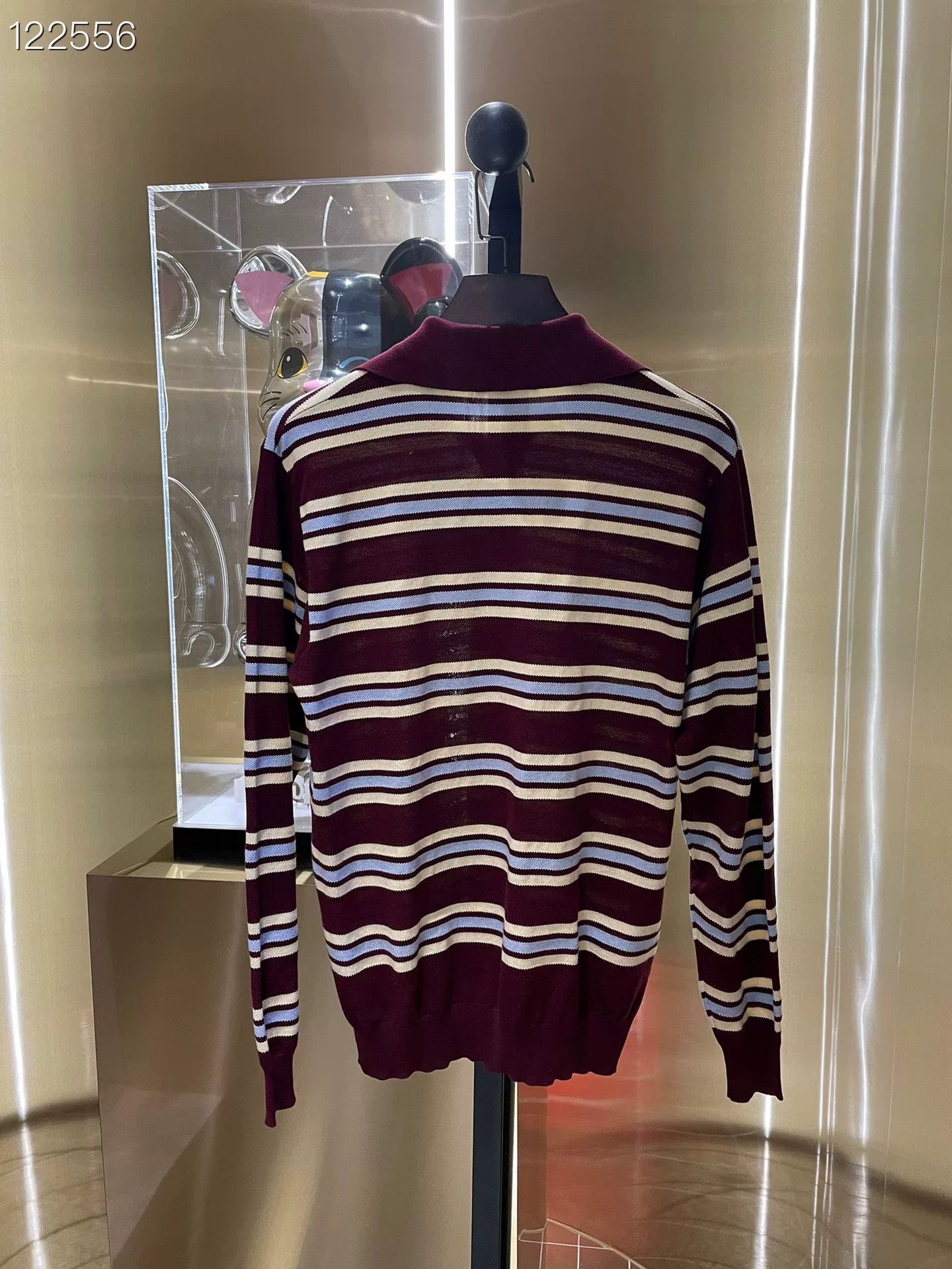 Miu Miu Miu Miu 2024 Striped Long-Sleeve Polo Size XS / US 0-2 / IT 36-38 - 2 Thumbnail