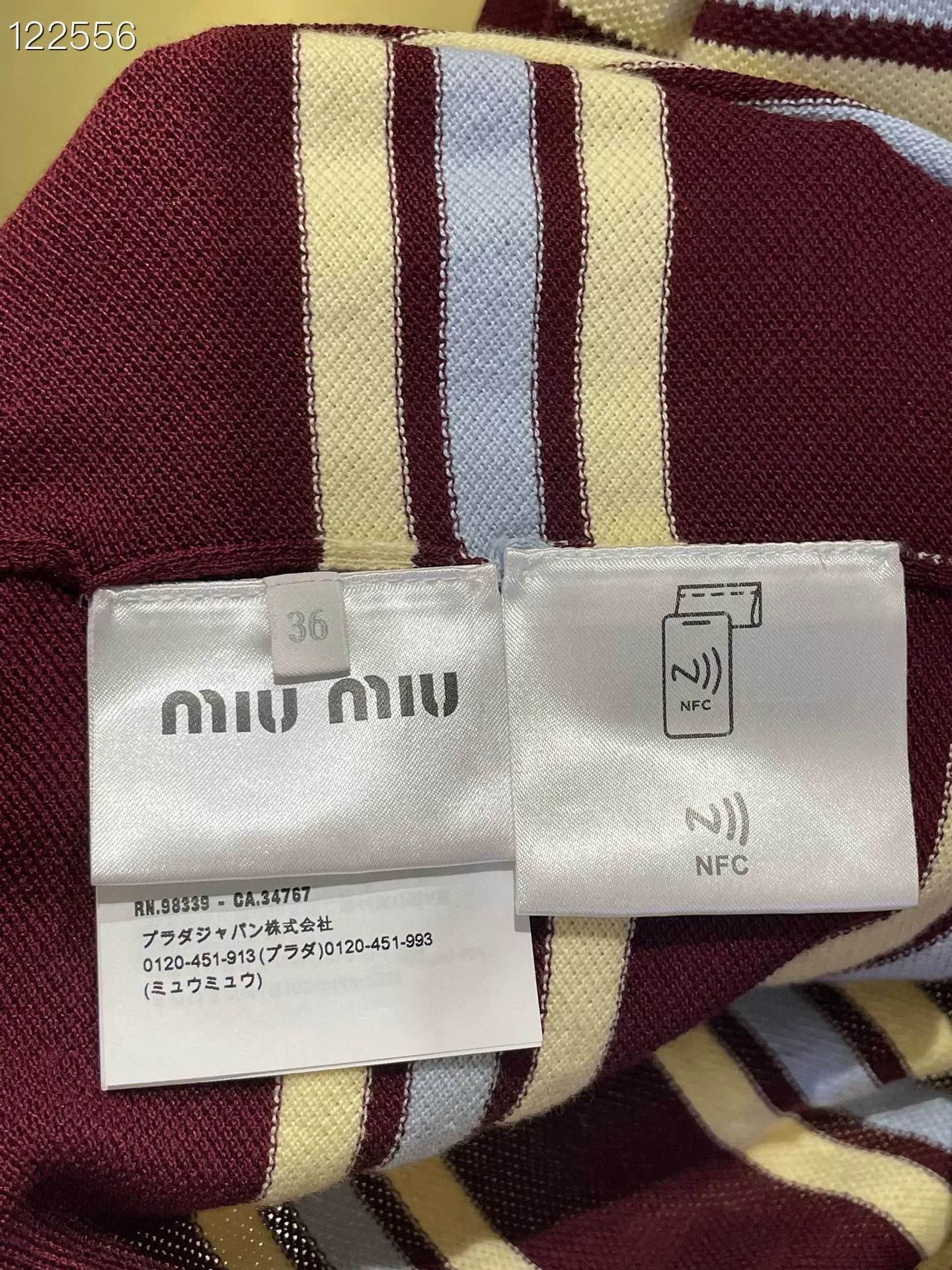 Miu Miu Miu Miu 2024 Striped Long-Sleeve Polo Size XS / US 0-2 / IT 36-38 - 4 Thumbnail