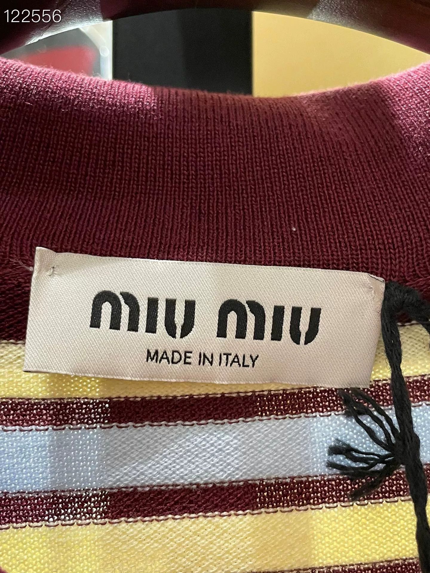 Miu Miu Miu Miu 2024 Striped Long-Sleeve Polo Size XS / US 0-2 / IT 36-38 - 3 Thumbnail