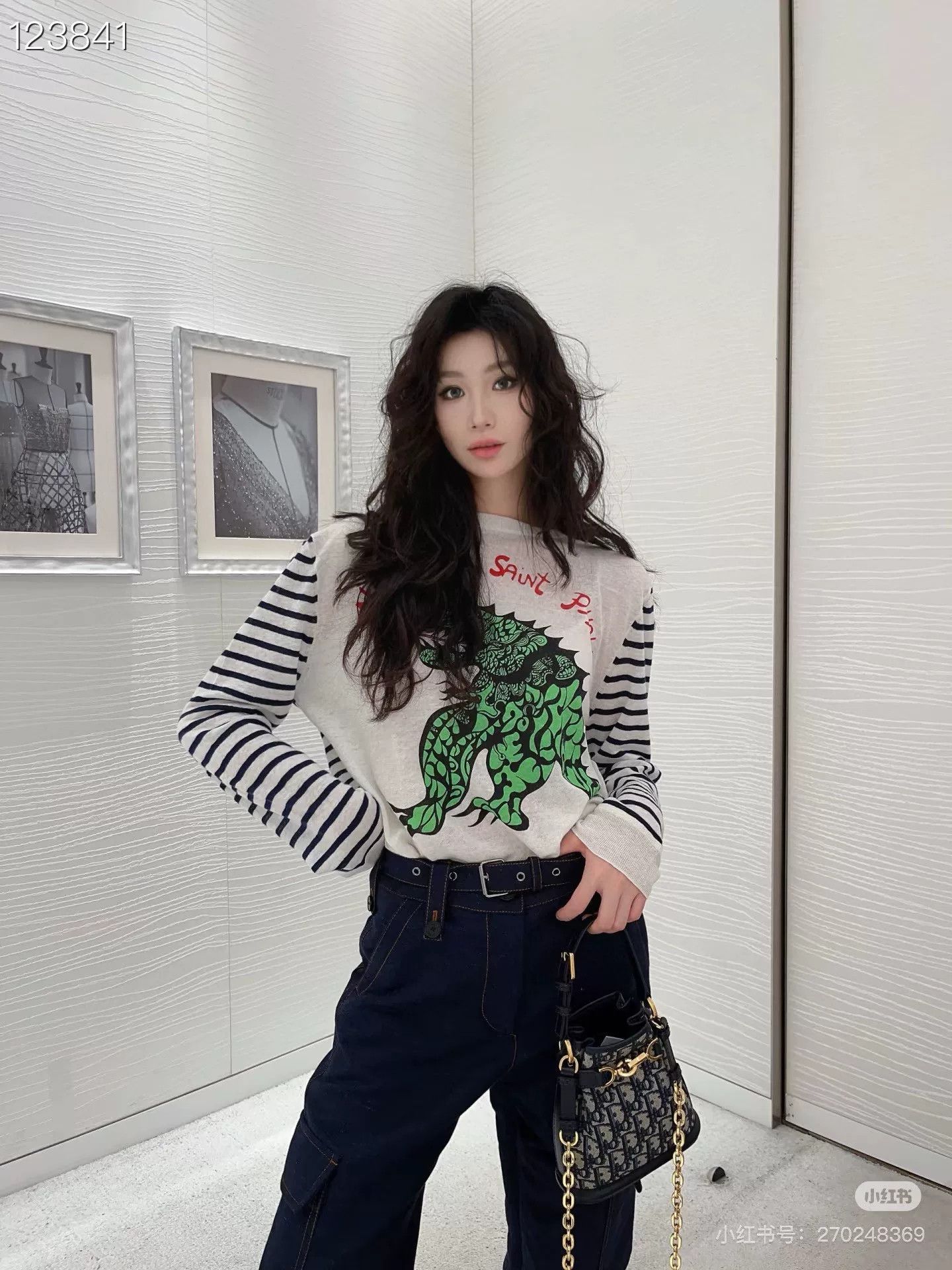 Dior Dior Dinosaur Embroidery Striped Knit Size S / US 4 / IT 40 - 6 Thumbnail