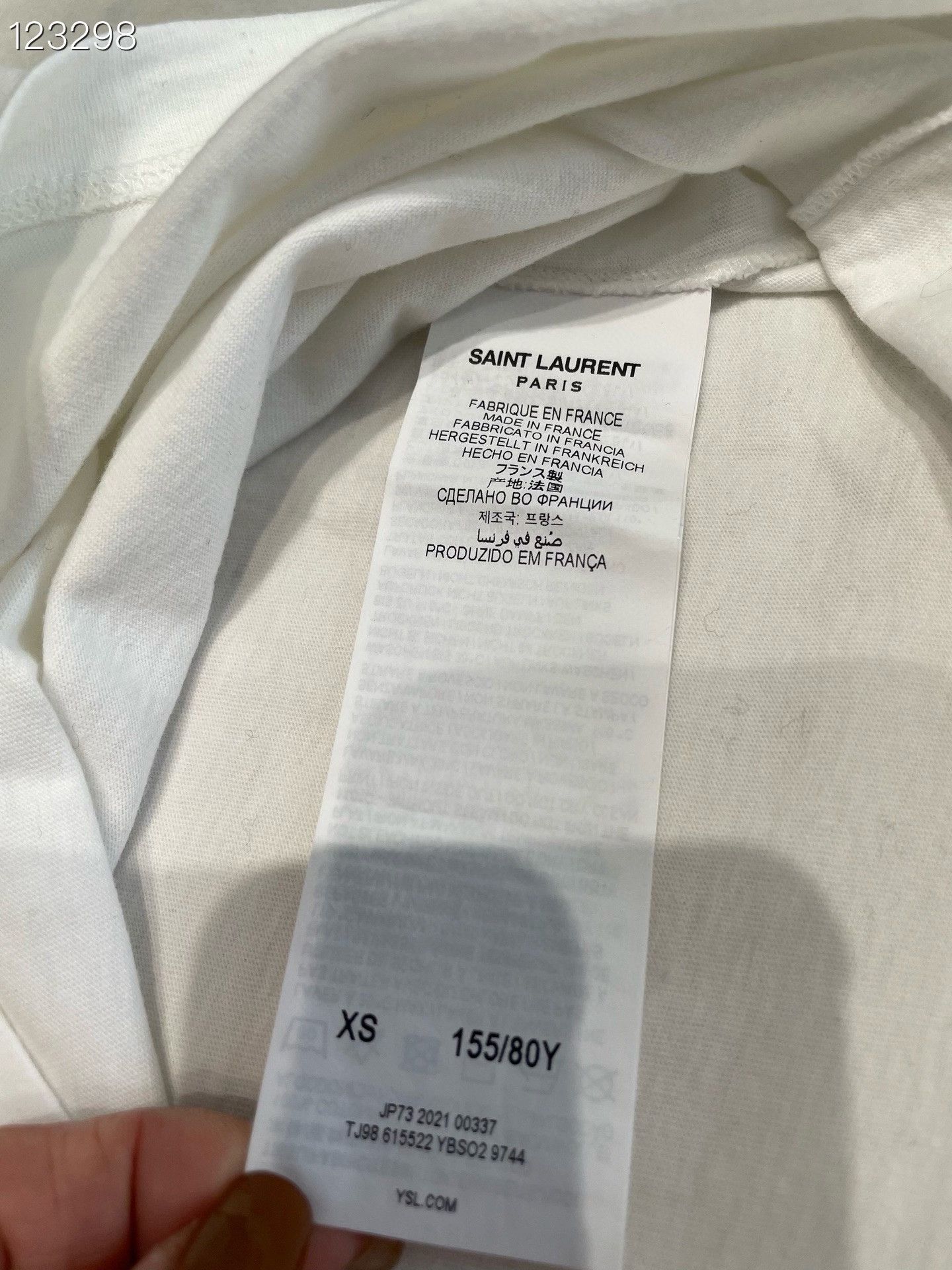 Saint Laurent Paris SLP White Heart Logo Crew Neck Tee Size XS / US 0-2 / IT 36-38 - 4 Thumbnail