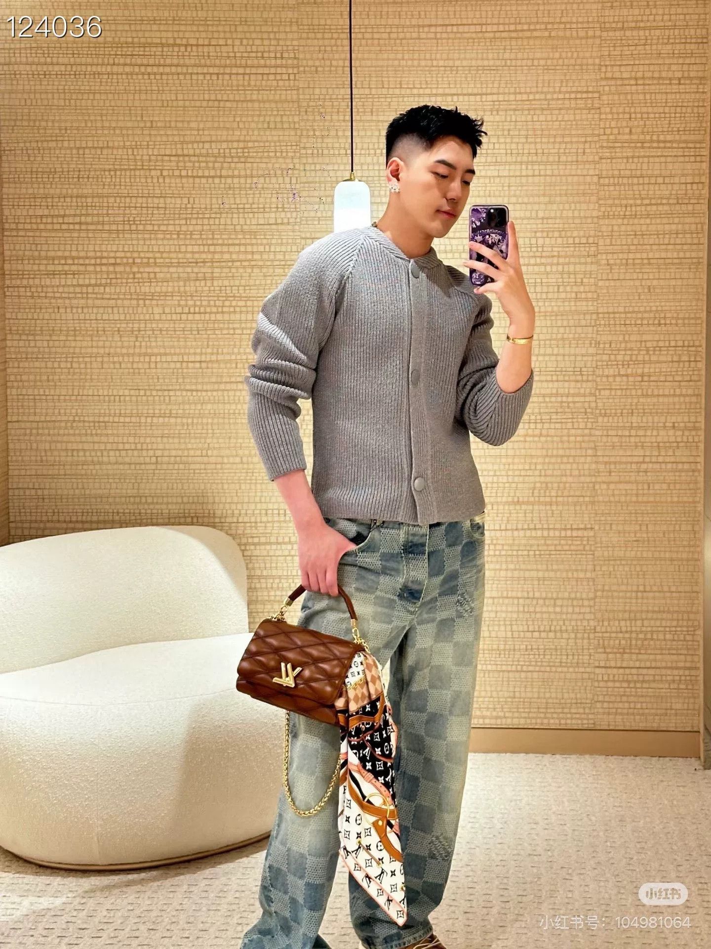 Louis Vuitton Louis Vuitton Gray Ribbed Sweater Cardigan Size S / US 4 / IT 40 - 9 Thumbnail