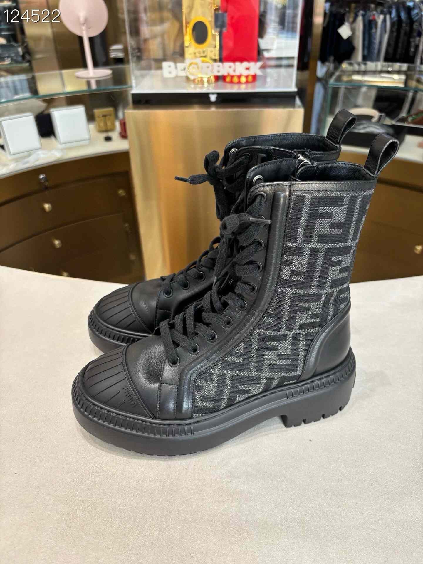 Fendi Fendi Domino Monogram Combat Boots Size US 5 / IT 35 - 2 Thumbnail