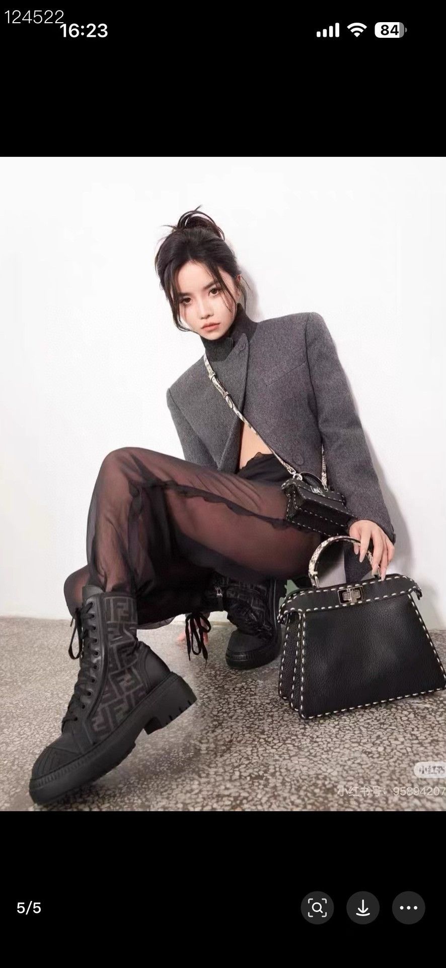 Fendi Fendi Domino Monogram Combat Boots Size US 5 / IT 35 - 6 Thumbnail