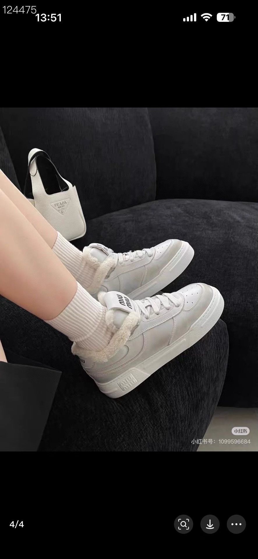 Miu Miu Miu Miu Leather Lace-Up Sneakers Size US 6.5 / IT 36.5 - 6 Thumbnail