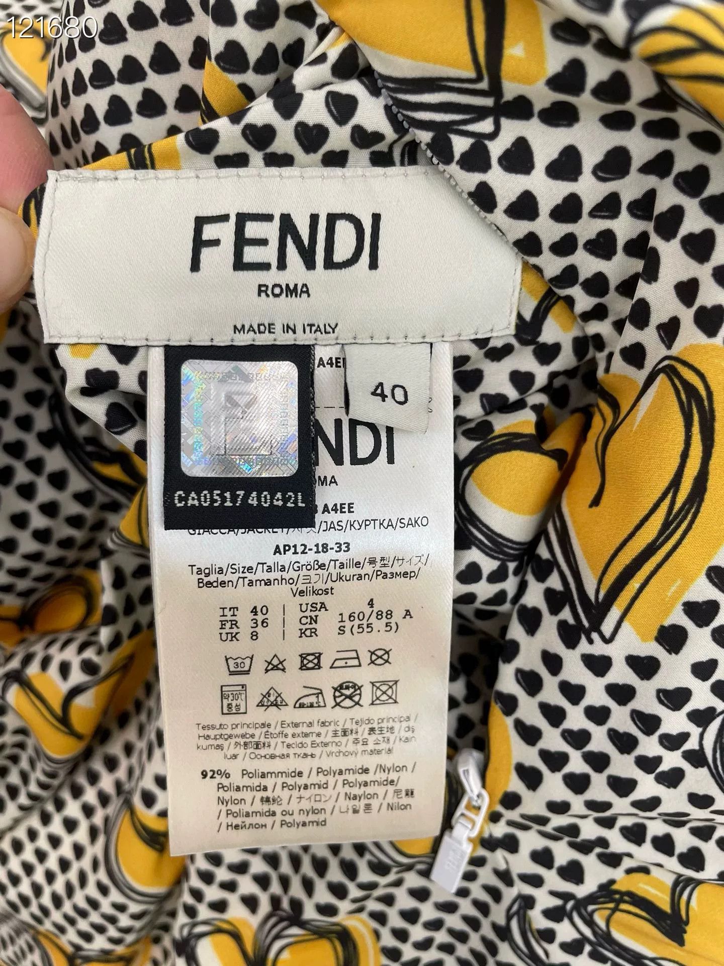 Fendi Fendi 080418C01 White Monster Short Down Jacket Size S / US 4 / IT 40 - 6 Thumbnail