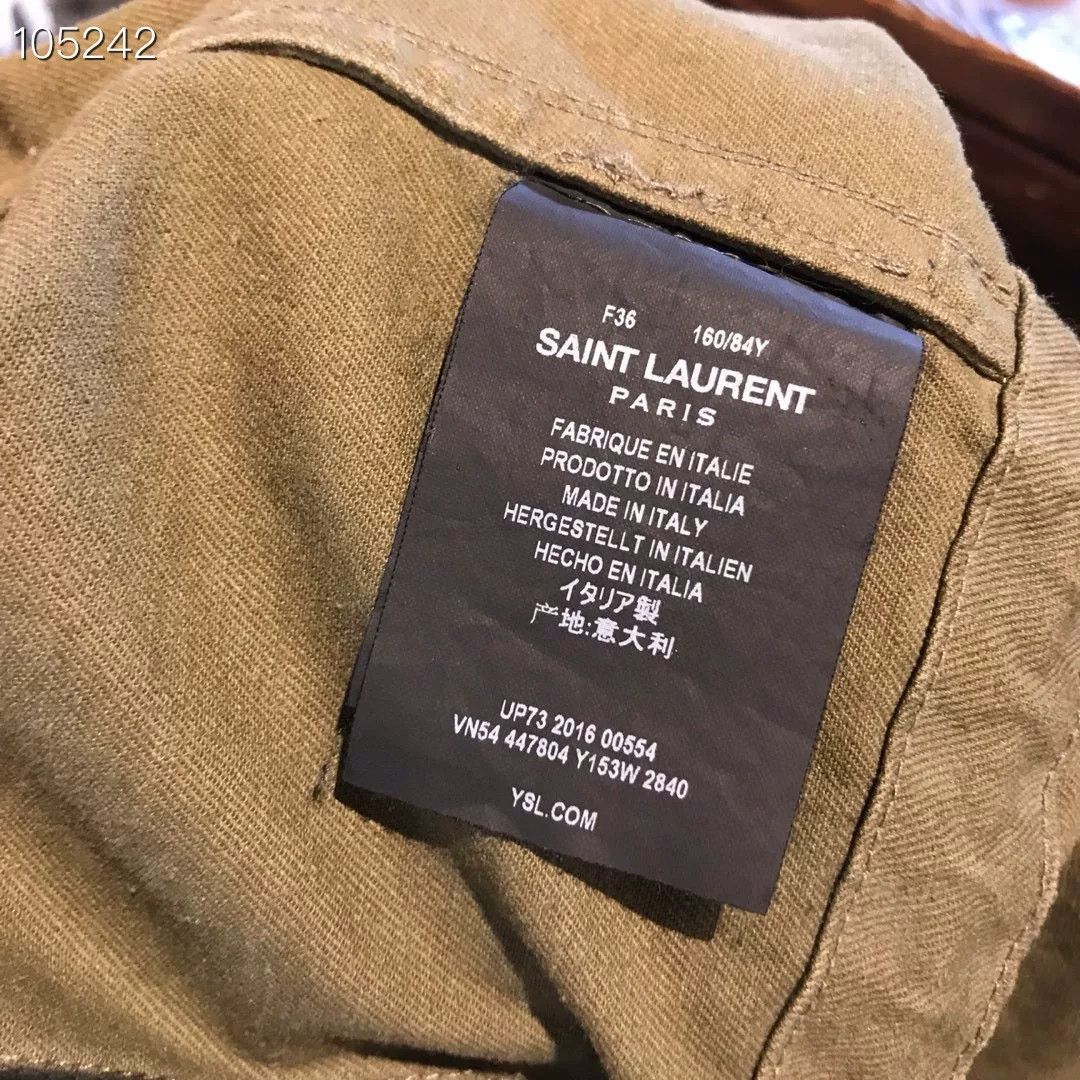 Yves Saint Laurent YSL Military Green Denim Jacket Size XS / US 0-2 / IT 36-38 - 4 Thumbnail