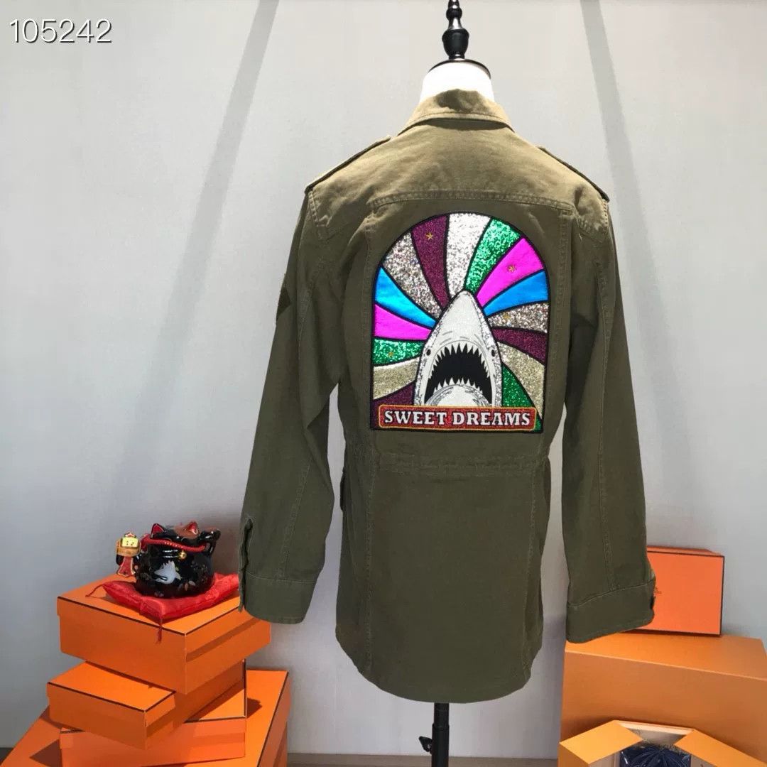 Yves Saint Laurent YSL Military Green Denim Jacket Size XS / US 0-2 / IT 36-38 - 2 Thumbnail