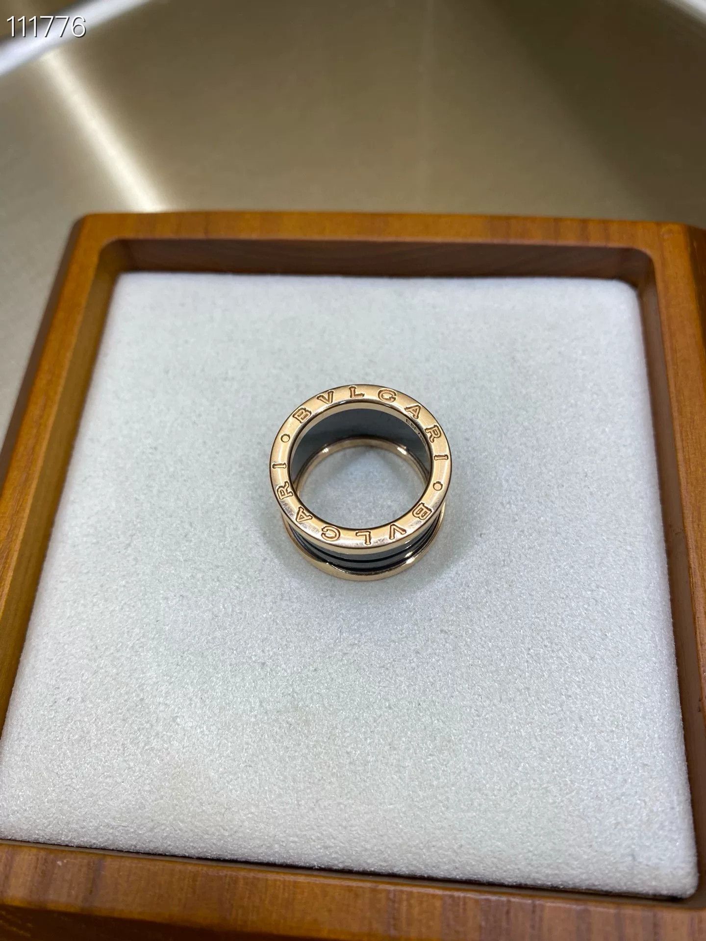 Bvlgari Bulgari B-zero1 Rose Gold Black Ceramic Ring Size ONE SIZE - 4 Thumbnail