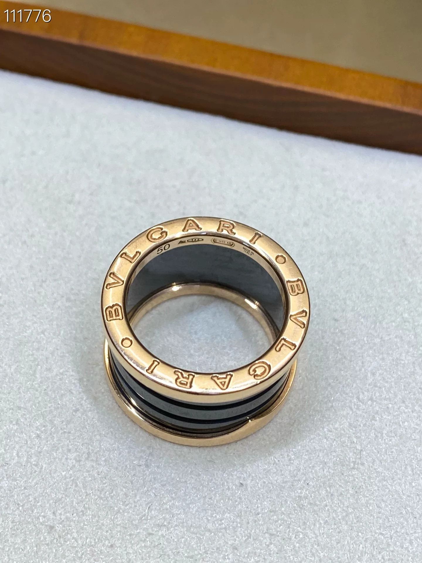 Bvlgari Bulgari B-zero1 Rose Gold Black Ceramic Ring Size ONE SIZE - 5 Thumbnail