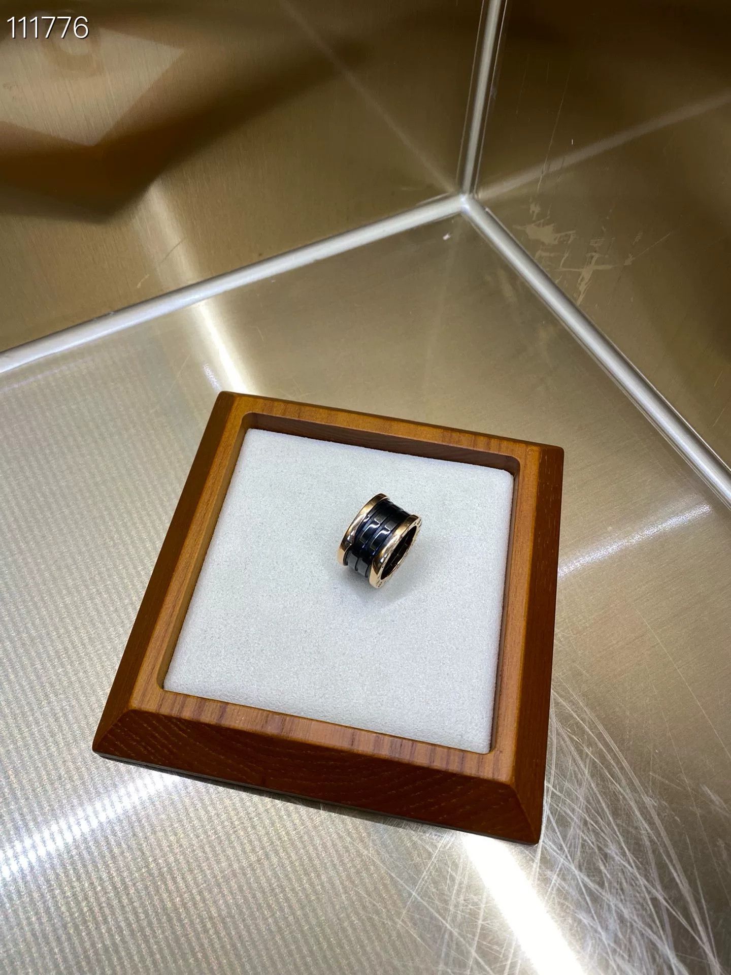 Bvlgari Bulgari B-zero1 Rose Gold Black Ceramic Ring Size ONE SIZE - 2 Thumbnail