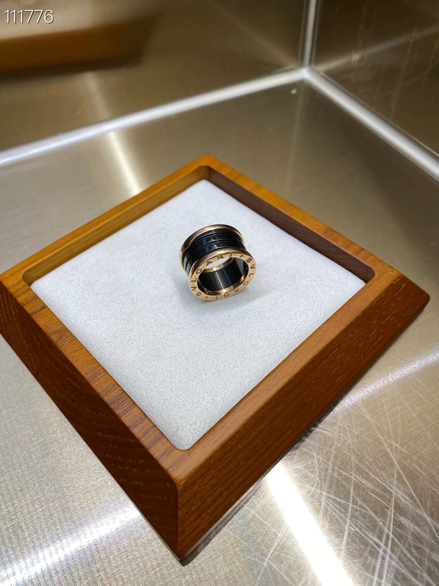 Bvlgari Bulgari B-zero1 Rose Gold Black Ceramic Ring Size ONE SIZE - 3 Thumbnail