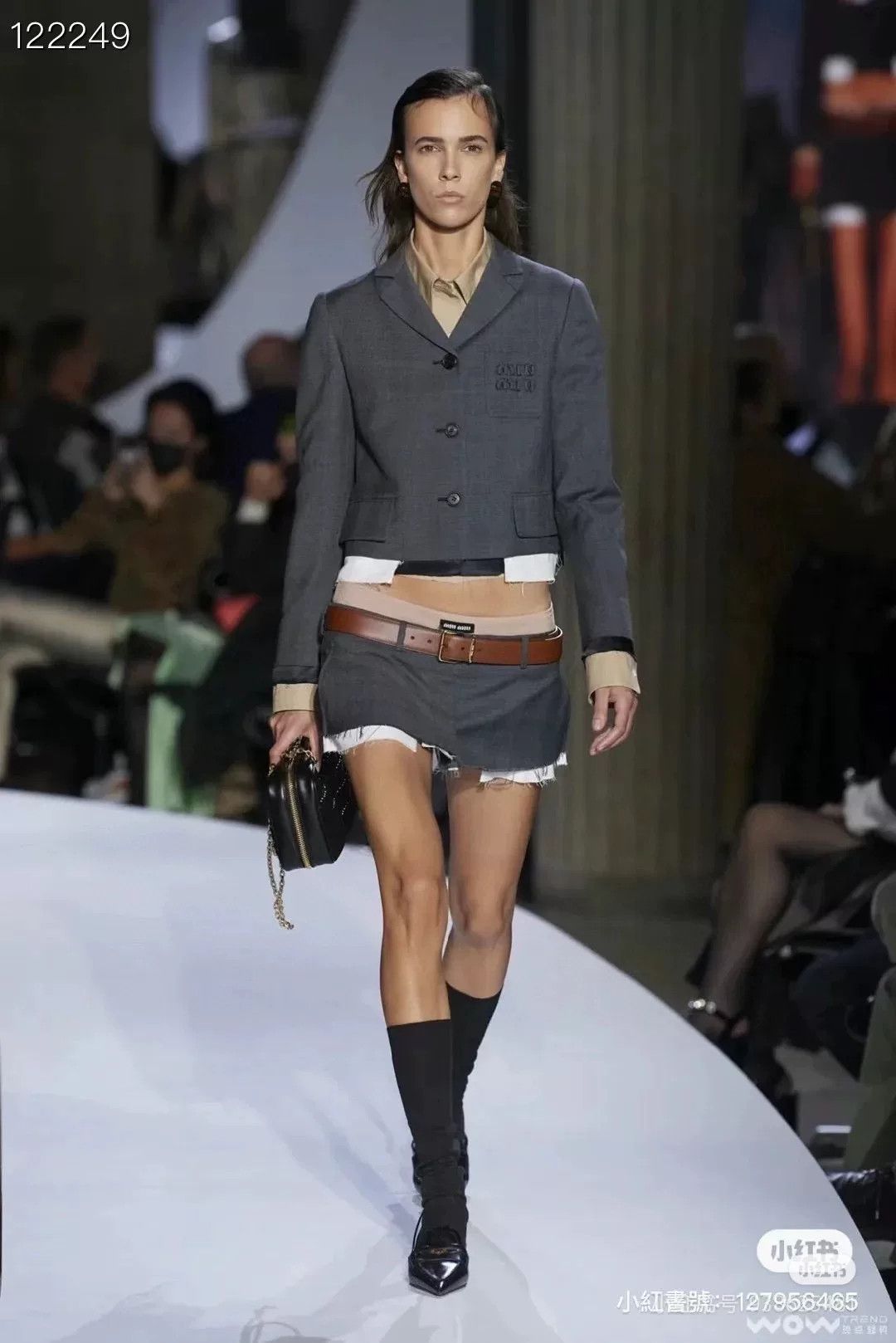 Miu Miu MiuMiu Runway Gray Blazer 080783H66 Size XS / US 0-2 / IT 36-38 - 7 Thumbnail