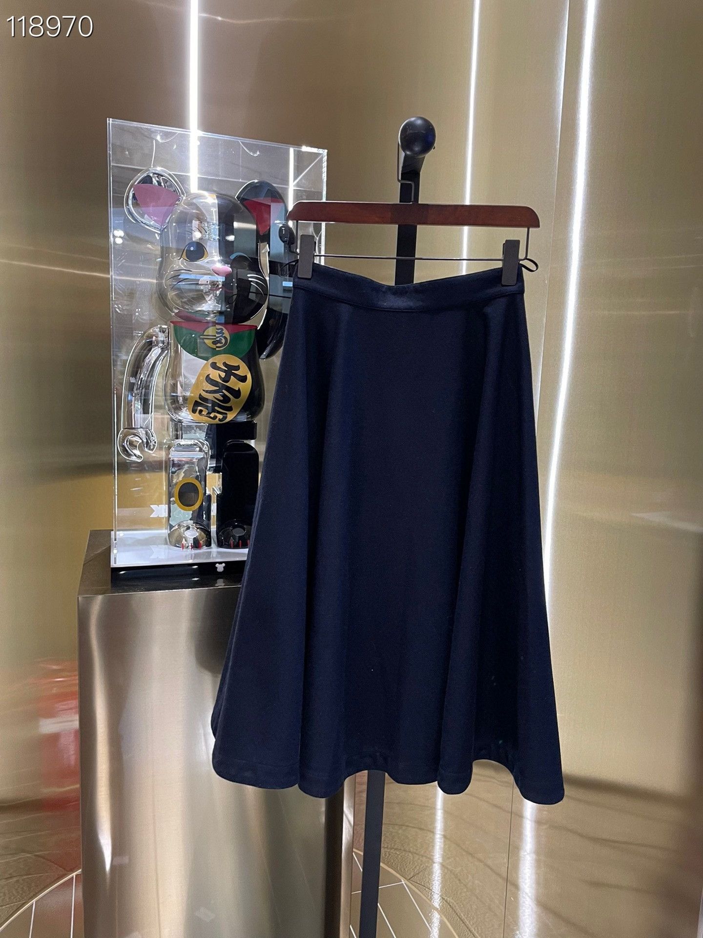 Celine Celine 078654M Blue Wool Midi Skirt Size 36" / US 14 / IT 50 - 2 Thumbnail
