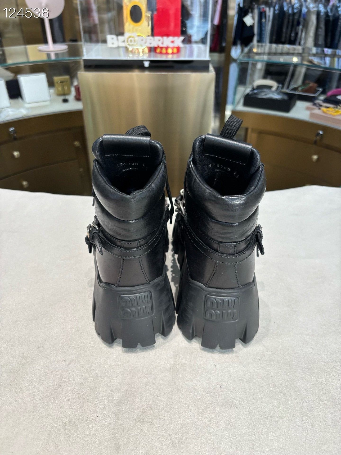 Miu Miu Miu Miu Black Platform Punk Boots Size US 5 / IT 35 - 4 Thumbnail