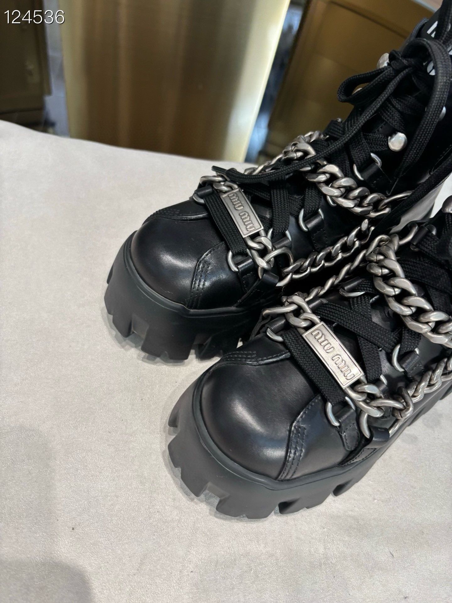 Miu Miu Miu Miu Black Platform Punk Boots Size US 5 / IT 35 - 3 Thumbnail