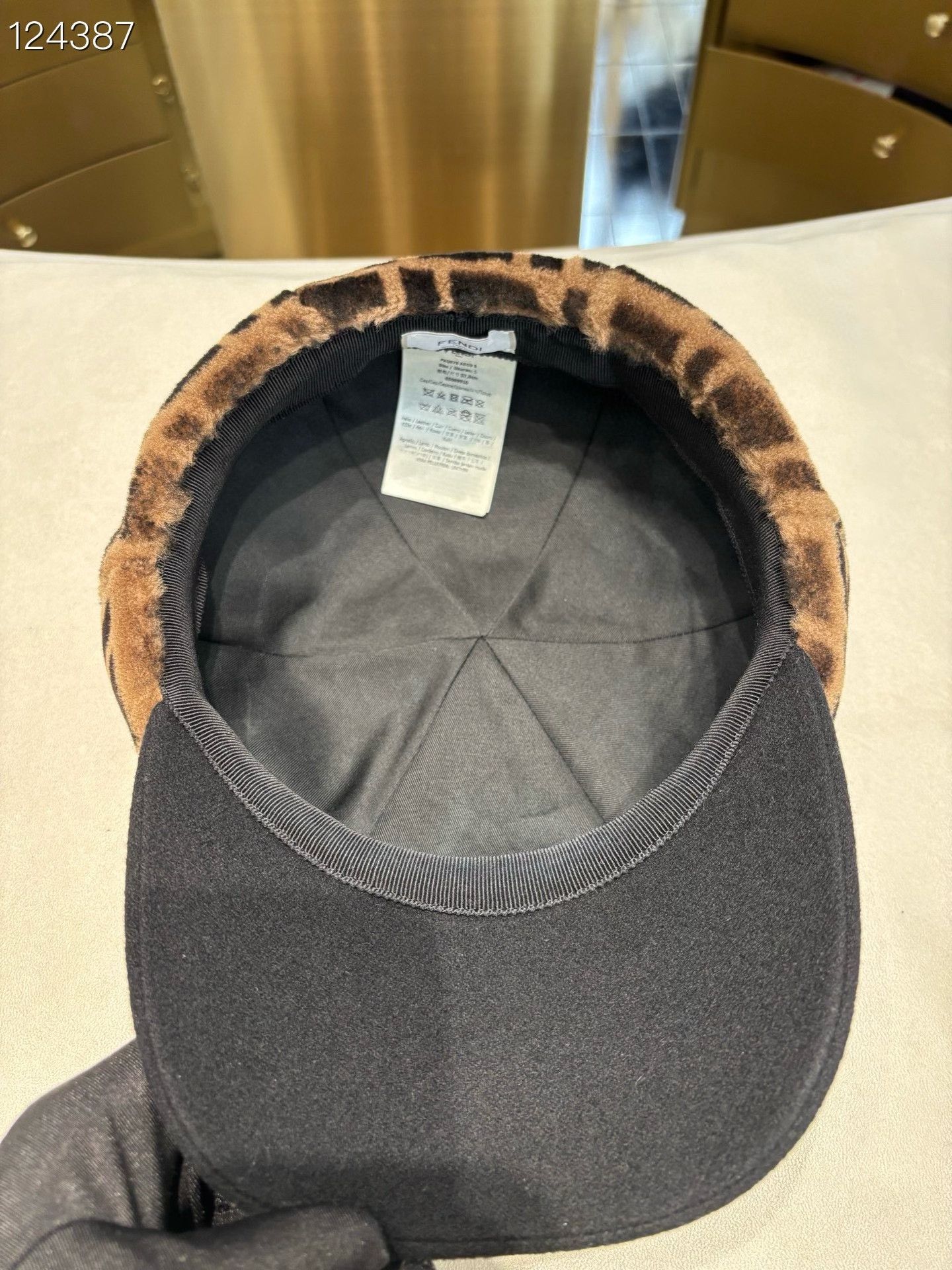 Fendi Fendi Brown FF Print Wool Baseball Cap Size ONE SIZE - 4 Thumbnail