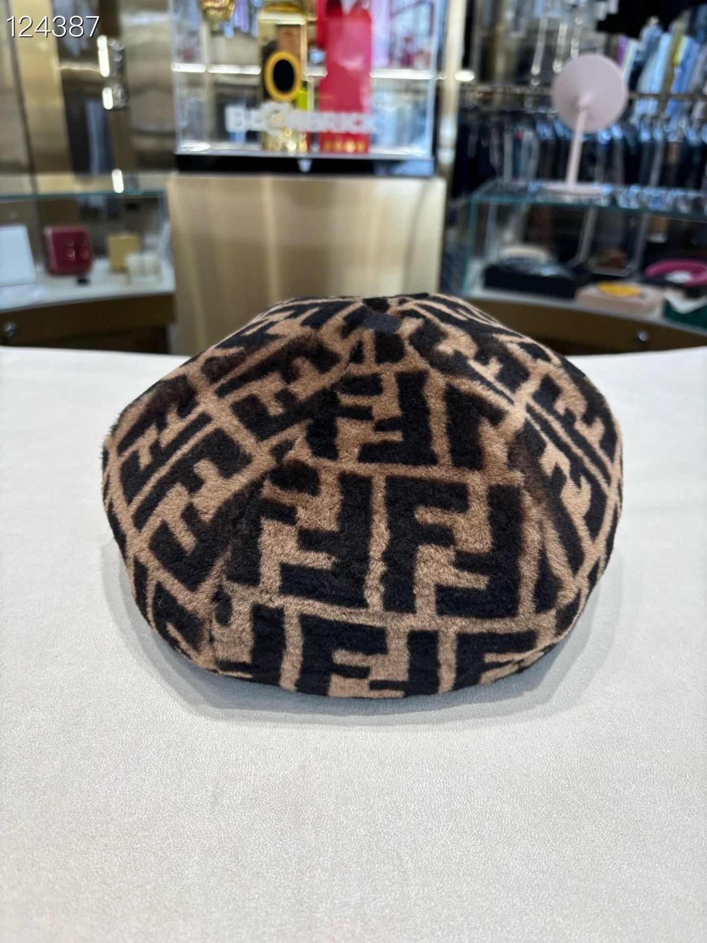 Fendi Fendi Brown FF Print Wool Baseball Cap Size ONE SIZE - 3 Thumbnail