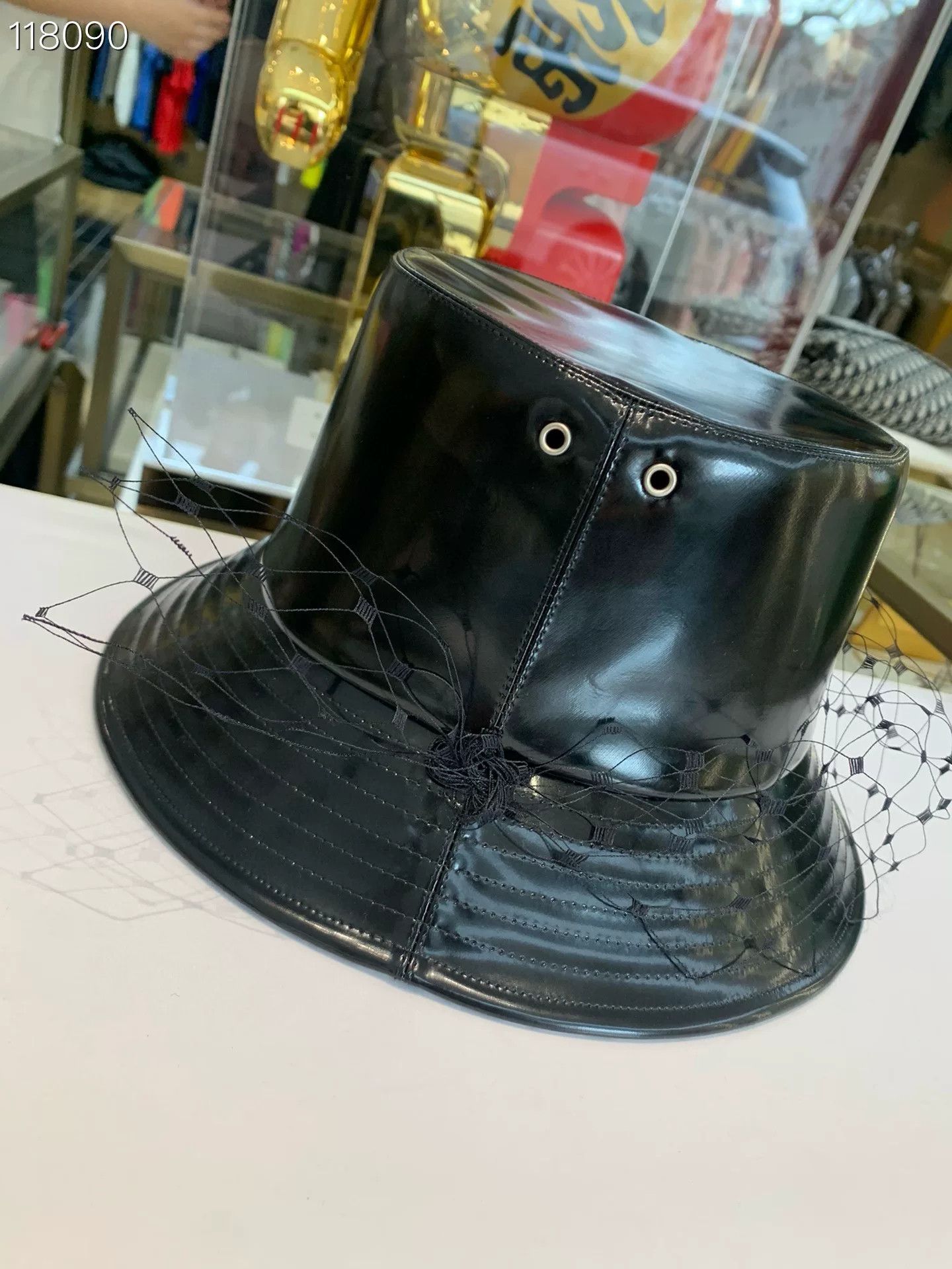 Dior Dior Leather & Lace Bucket Hat Size ONE SIZE - 2 Thumbnail