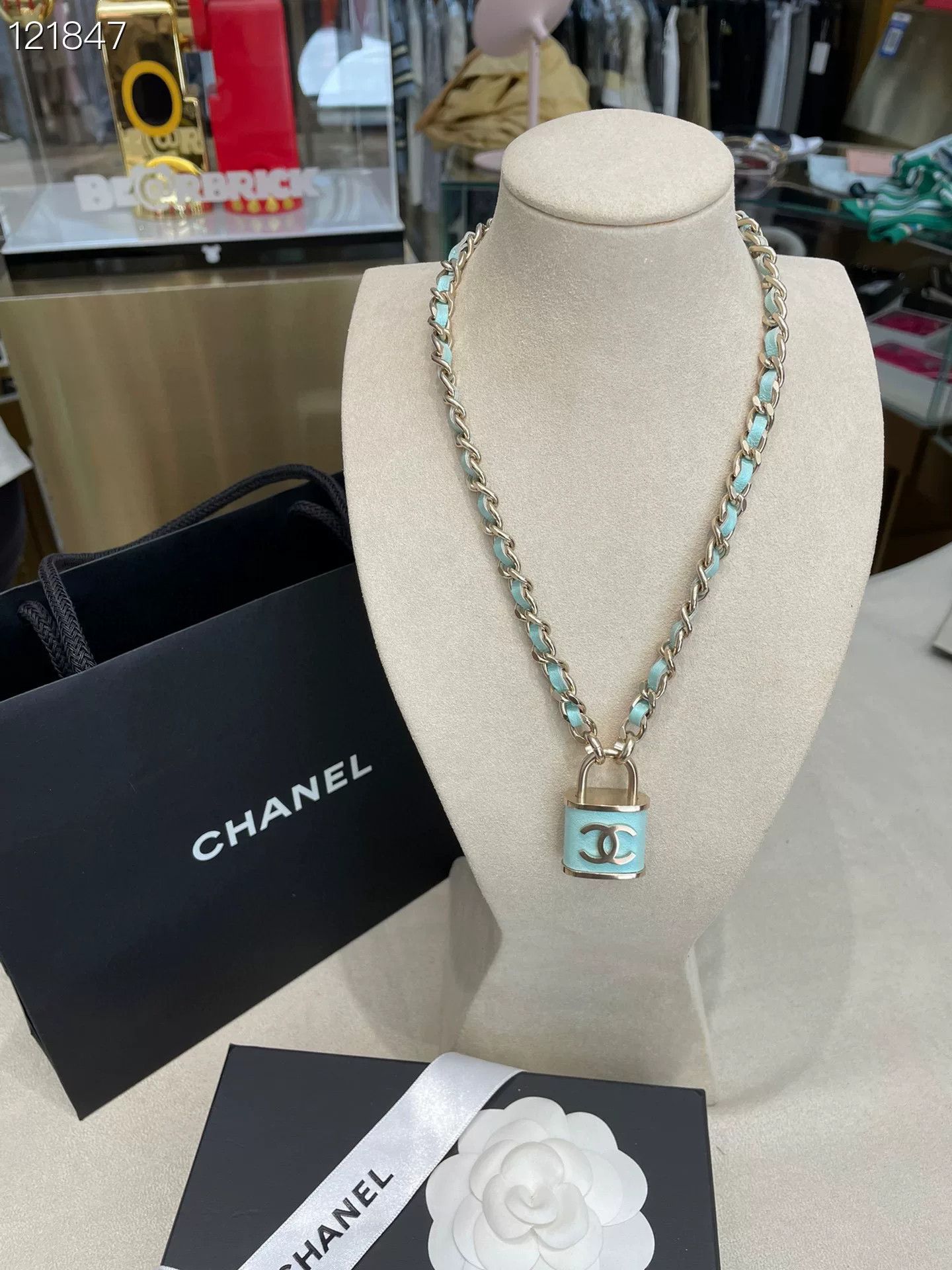 Chanel Chanel Lock Head Leather Rope Necklace Size ONE SIZE - 2 Thumbnail
