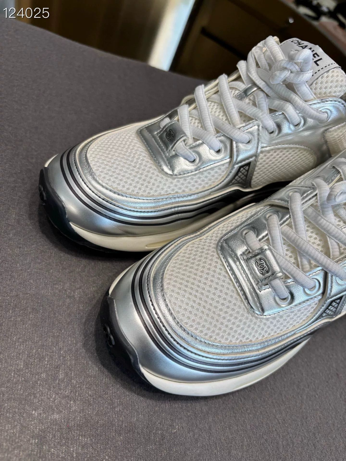 Chanel Chanel Silver Sneakers Size 39 Size US 8 / IT 38 - 3 Thumbnail