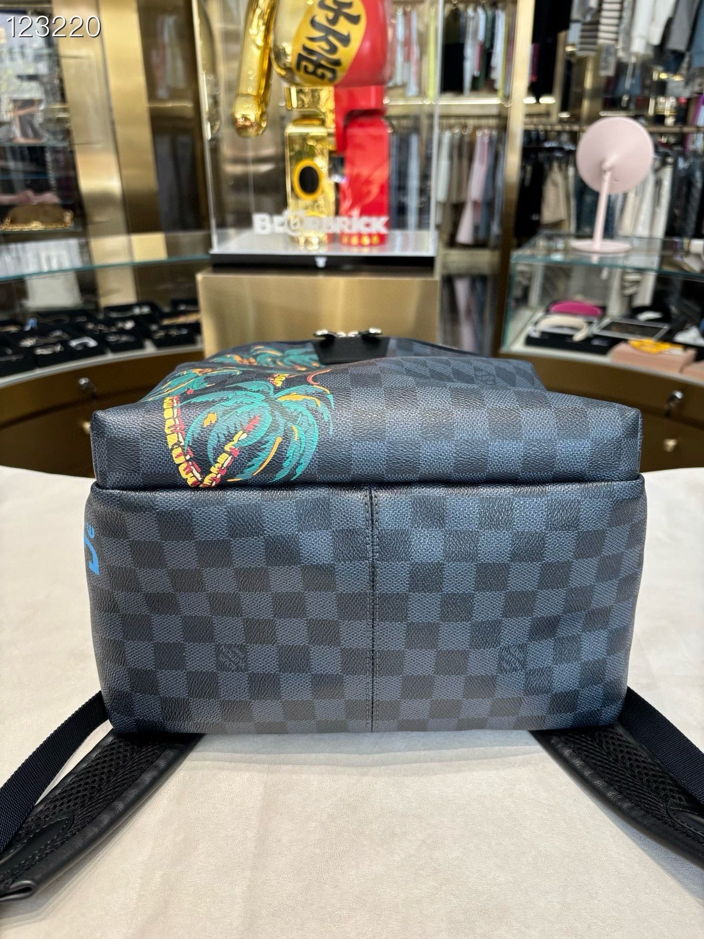 Louis Vuitton LV Limited Black Gray Palm Tree Checkerboard Backpack Size ONE SIZE - 4 Thumbnail