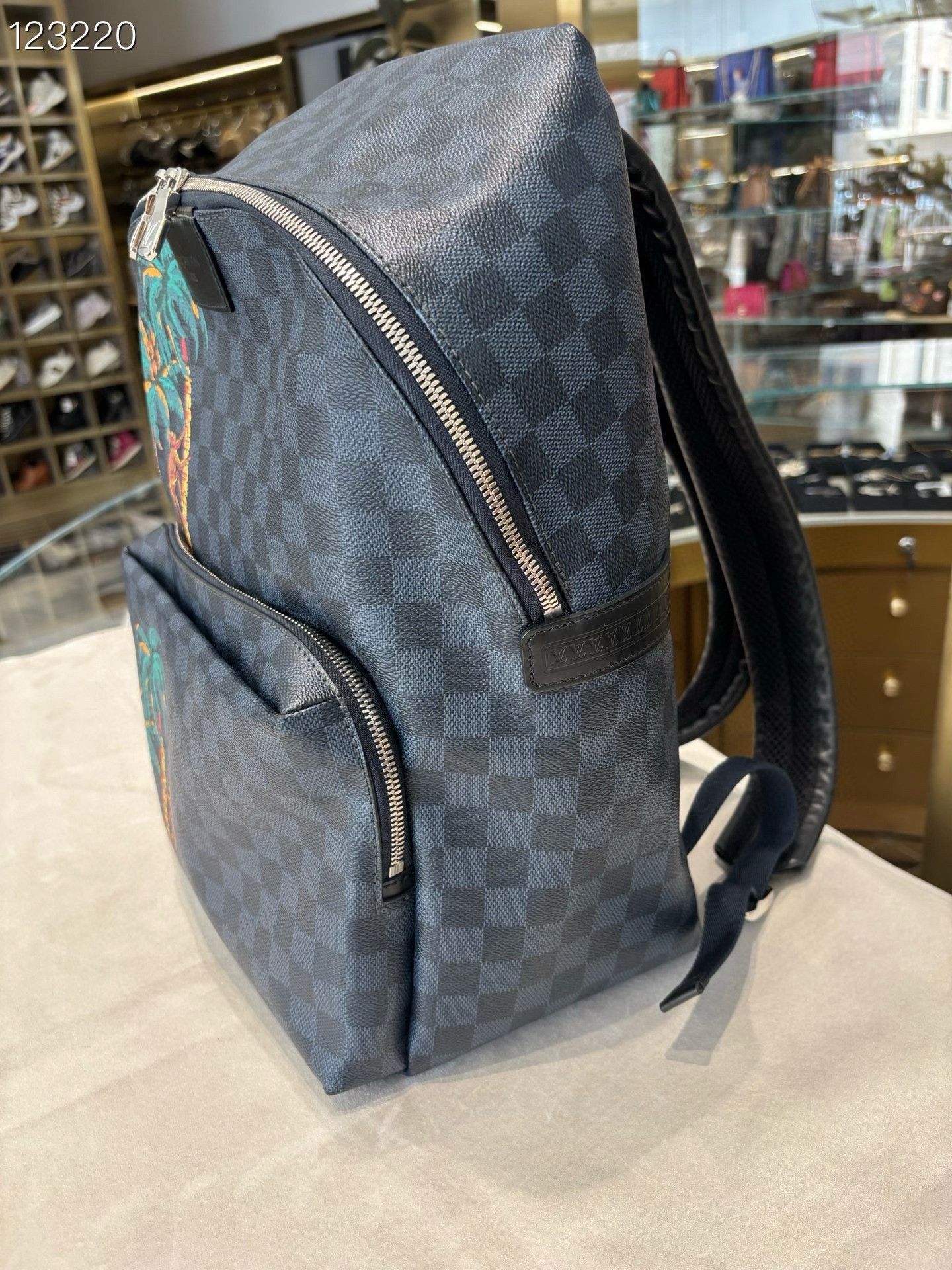Louis Vuitton LV Limited Black Gray Palm Tree Checkerboard Backpack Size ONE SIZE - 3 Thumbnail