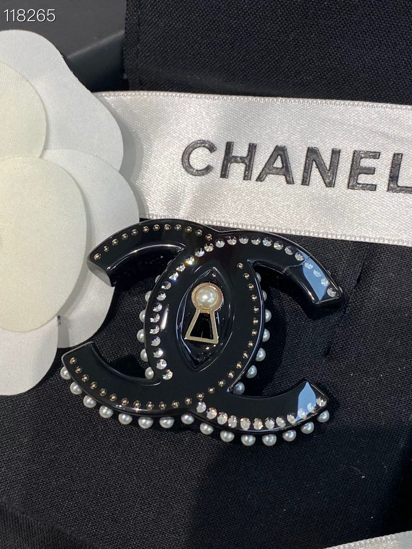 Chanel CHANEL 2022c Acrylic Black Pearl Brooch Size ONE SIZE - 2 Thumbnail