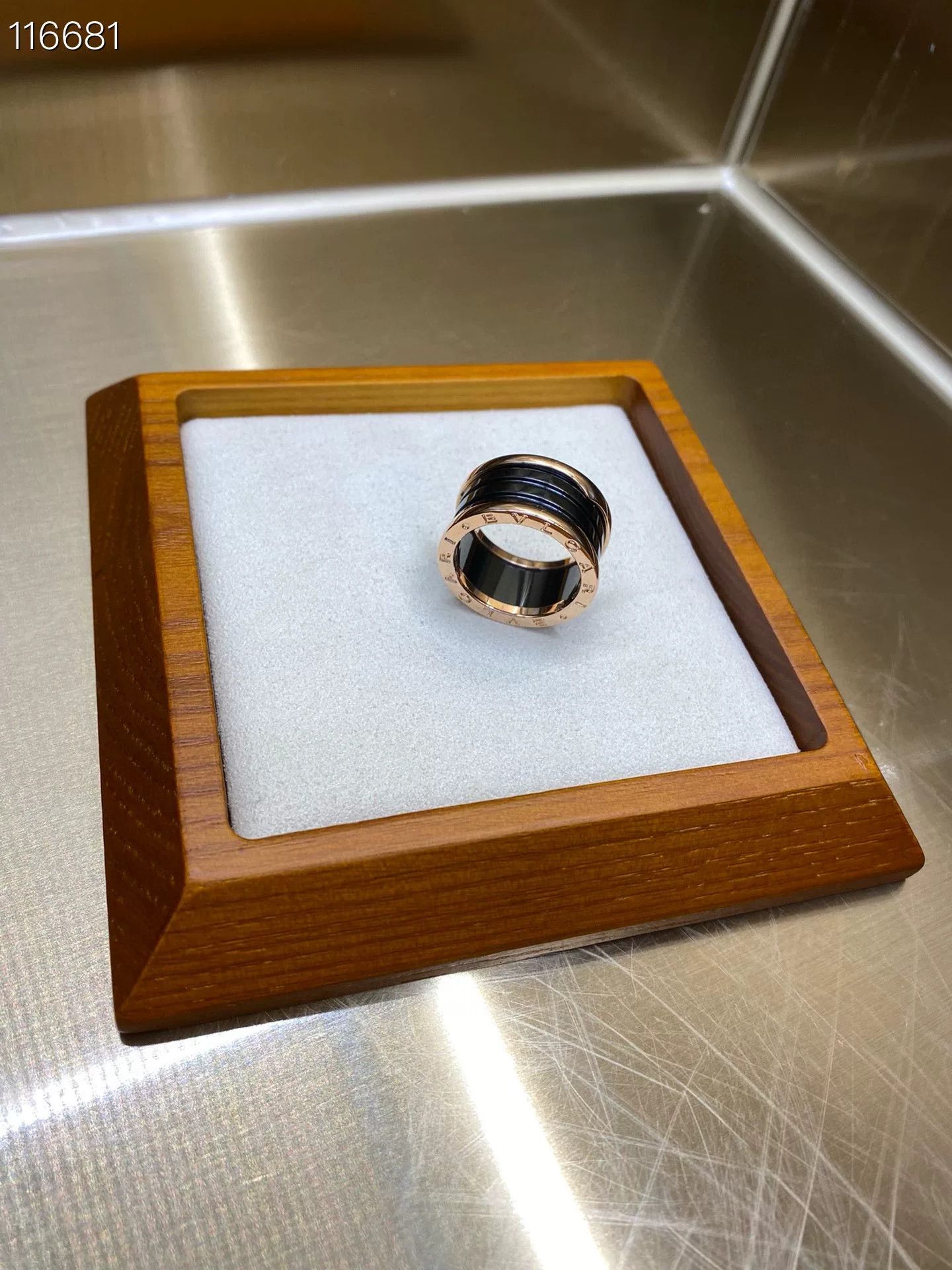 Bvlgari Bvlgari Black Ceramic Rose Gold Ring Size ONE SIZE - 2 Thumbnail