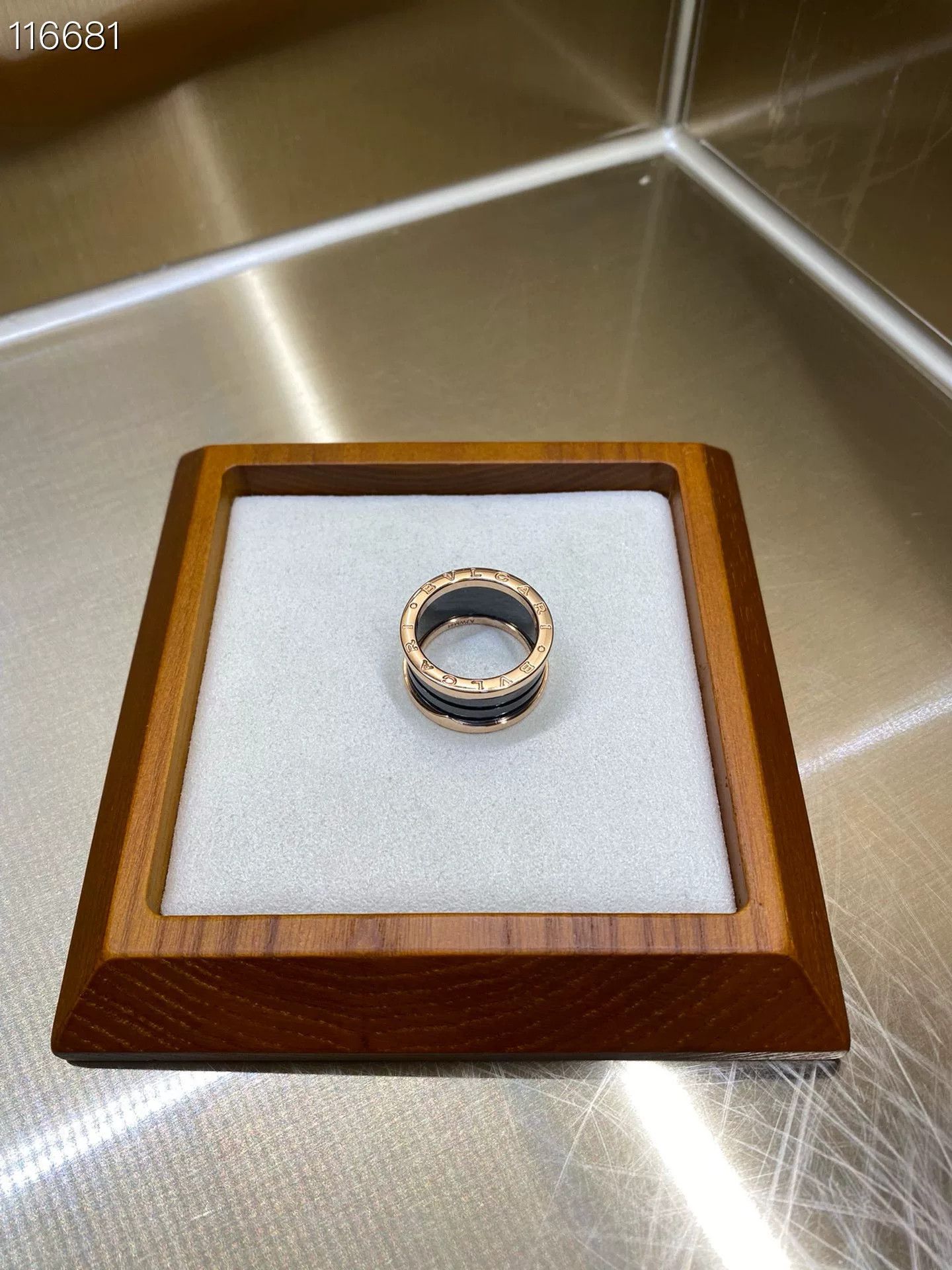 Bvlgari Bvlgari Black Ceramic Rose Gold Ring Size ONE SIZE - 3 Thumbnail