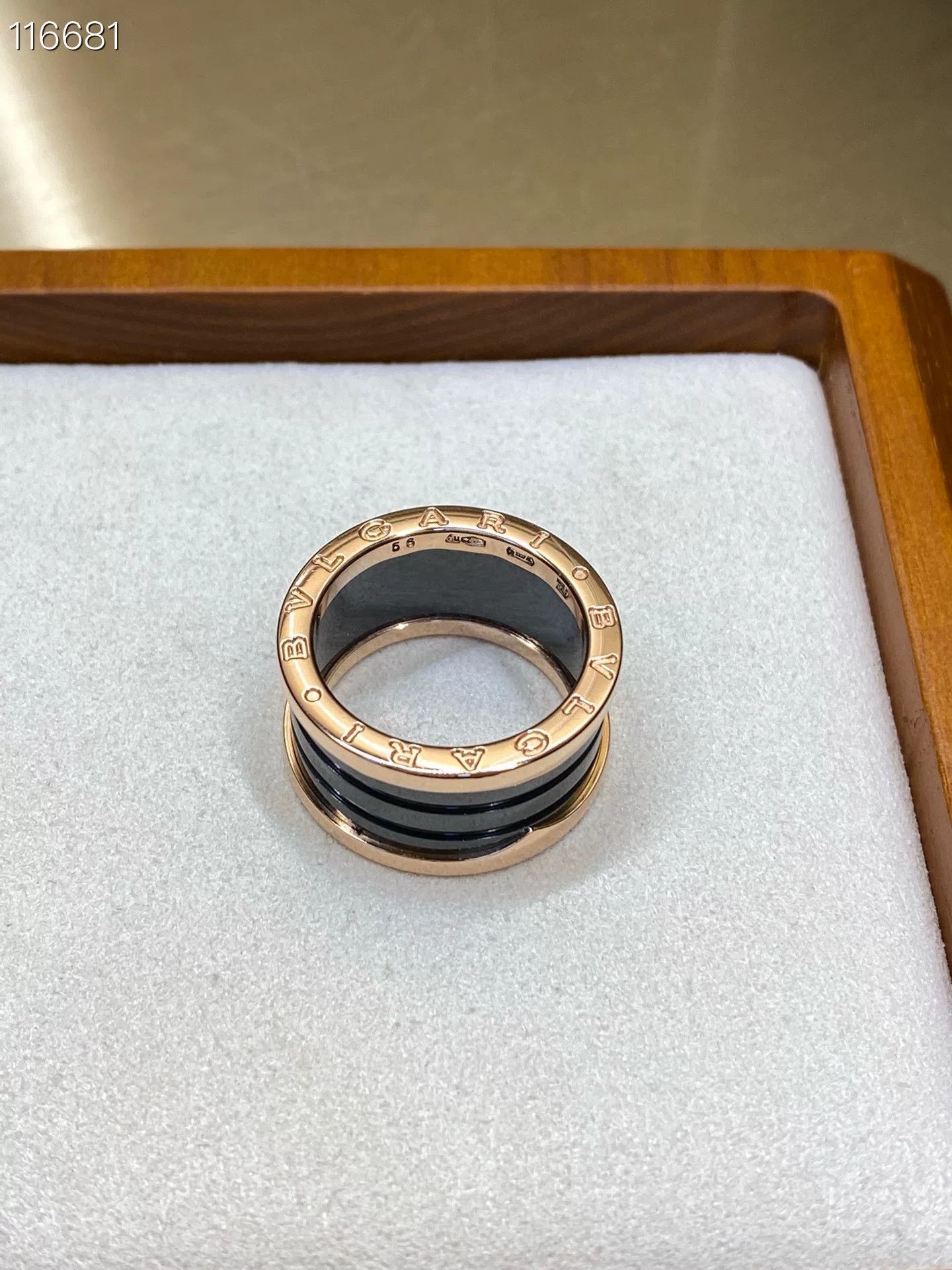 Bvlgari Bvlgari Black Ceramic Rose Gold Ring Size ONE SIZE - 4 Thumbnail