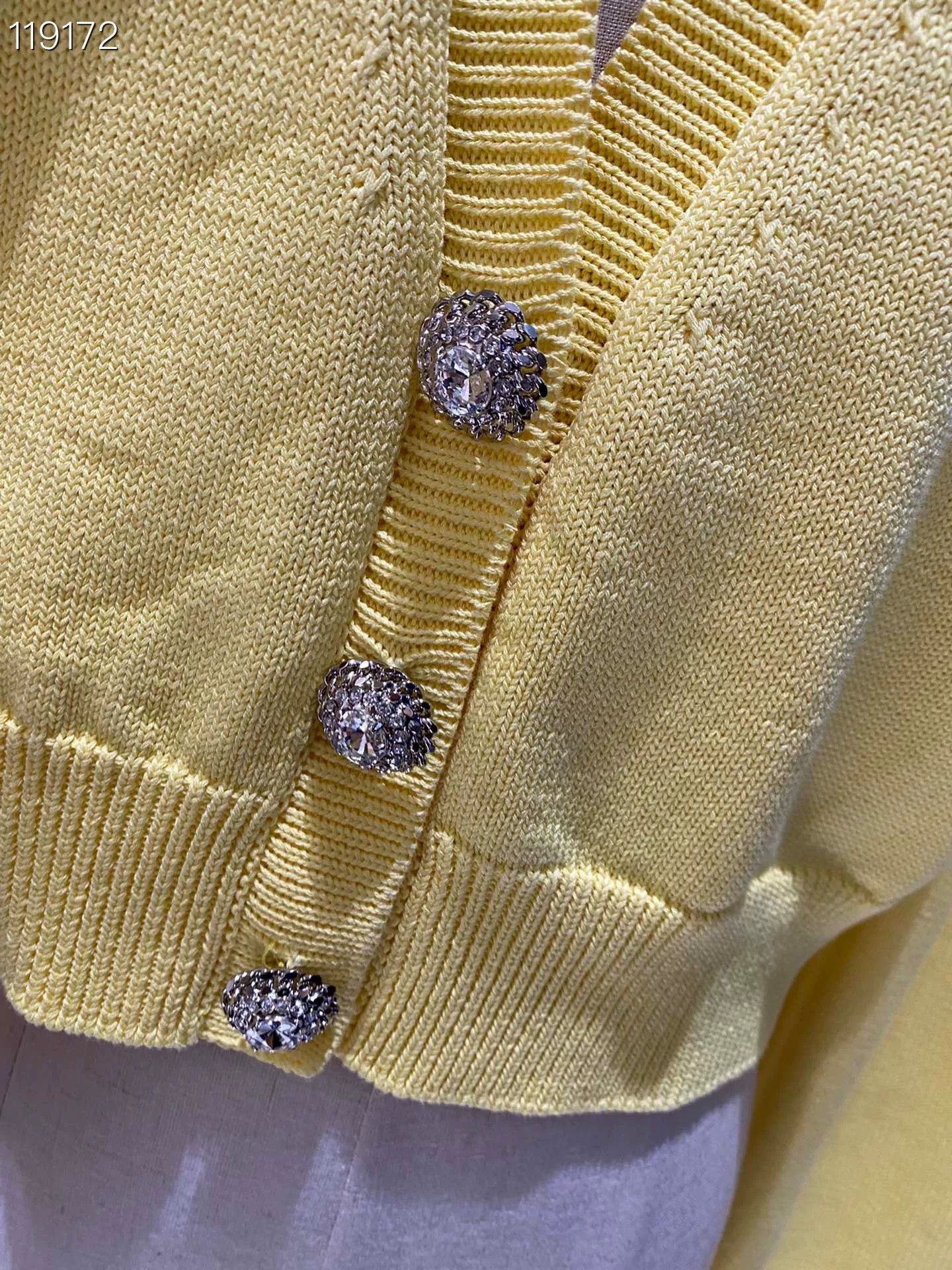 Alessandra Rich ALESSANDRA RICH Yellow Short Cardigan Size M / US 6-8 / IT 42-44 - 3 Thumbnail
