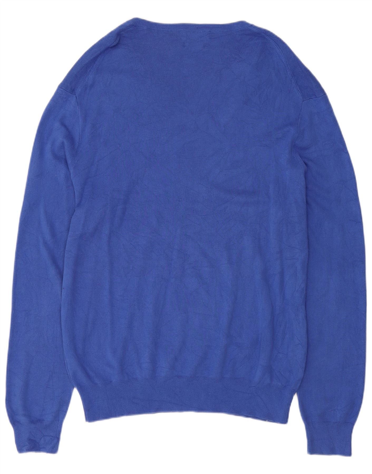 Polo Ralph Lauren Mens Slim Fit V-Neck Jumper Sweater 2XL Blue Cotton Size US XXL / EU 58 / 5 - 2 Thumbnail