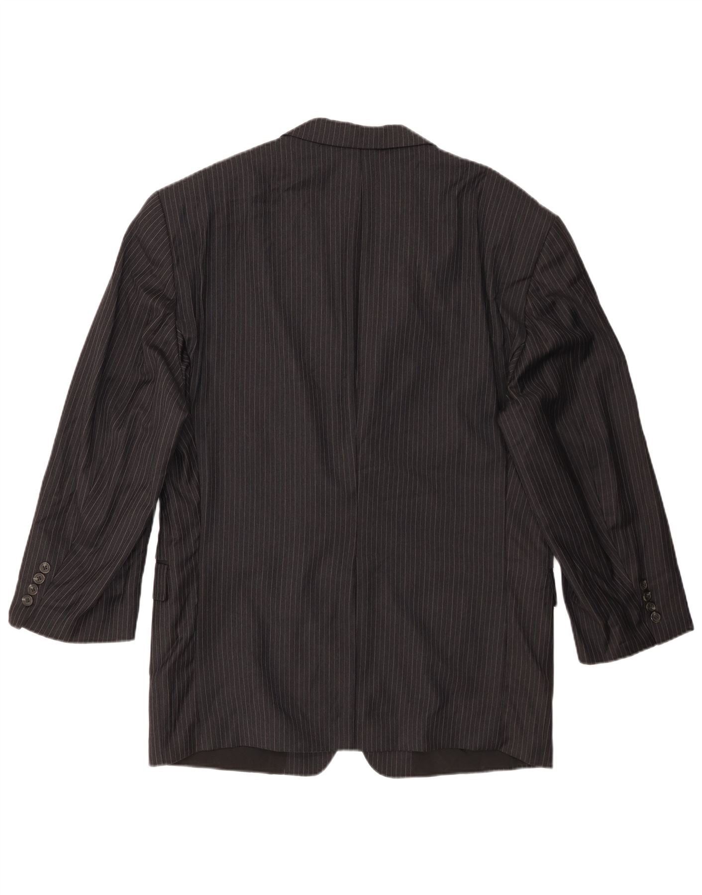 Ralph Lauren Mens 2 Button Blazer Jacket UK 42 XL Black Pinstripe Wool Size US XL / EU 56 / 4 - 2 Thumbnail