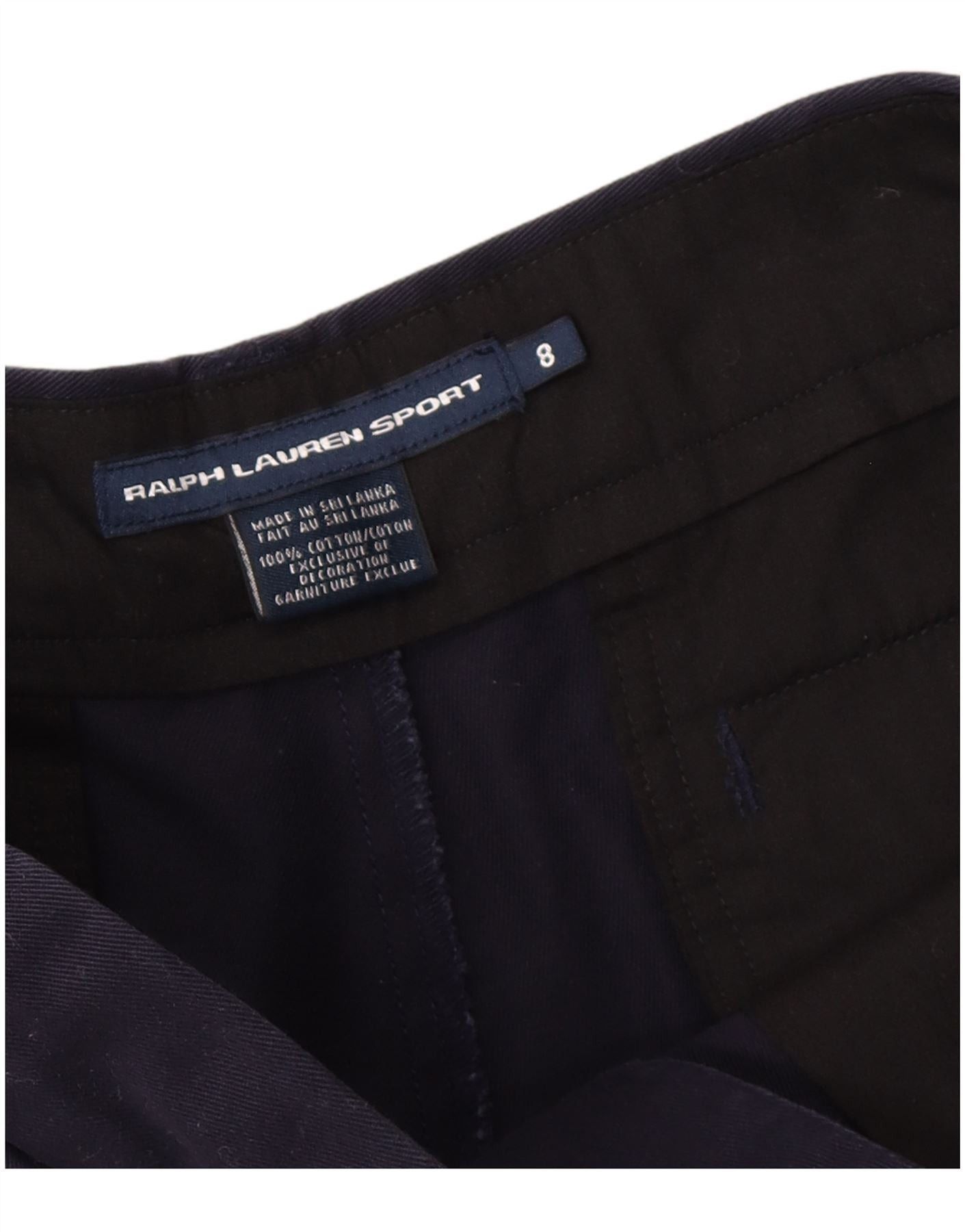 Ralph Lauren Womens Chino Shorts US 8 Medium W32 Navy Blue Cotton Size 27" / US 4 / IT 40 - 3 Thumbnail