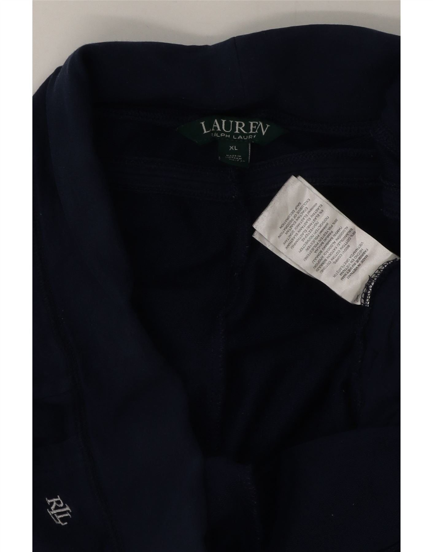 Ralph Lauren Womens Tracksuit Trousers UK 18 XL Navy Blue Cotton Size 36" / US 14 / IT 50 - 3 Thumbnail