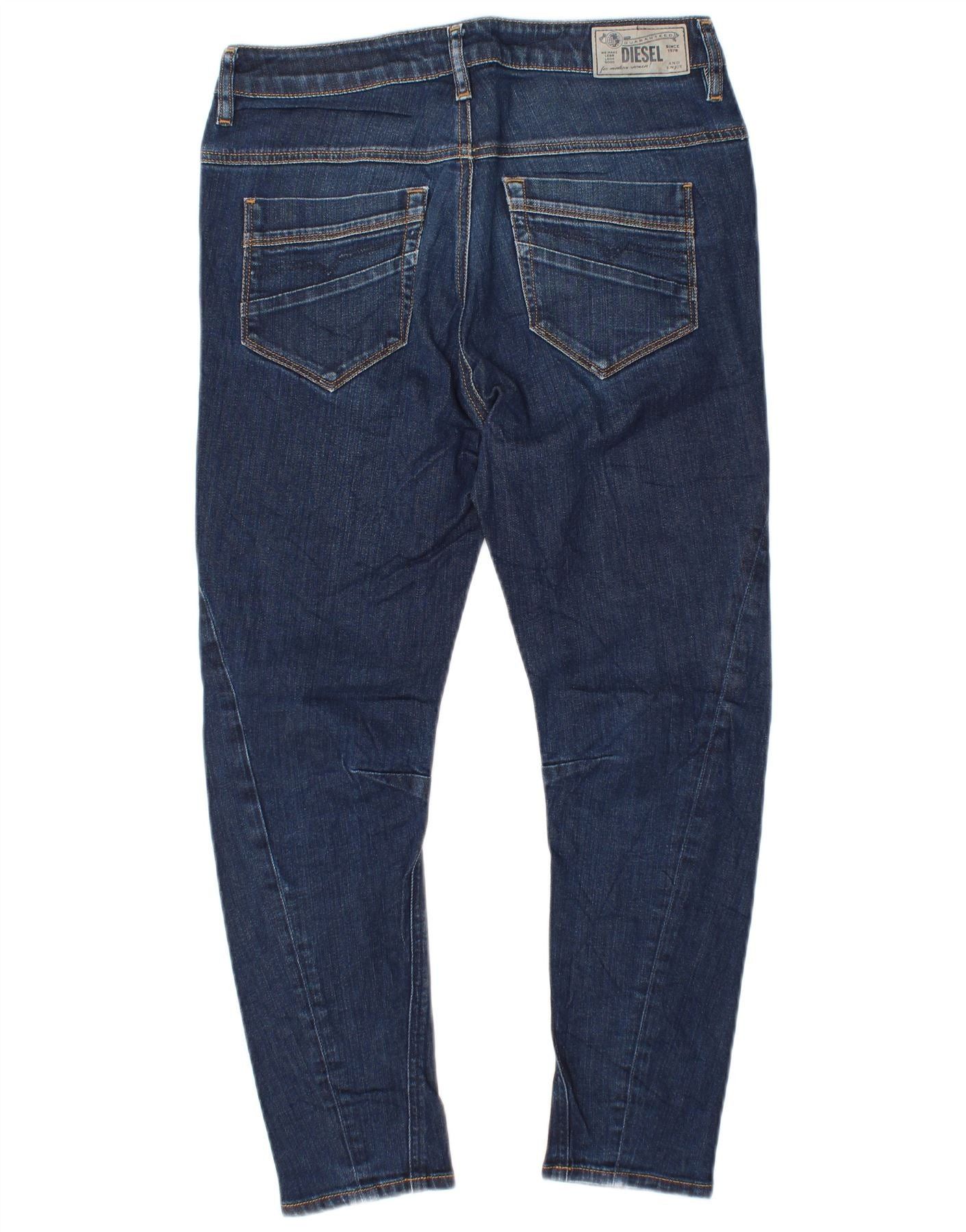 Diesel Womens Skinzee Banana Cropped Jeans W26 L24 Blue Cotton Size 42" / US 20 - 2 Thumbnail