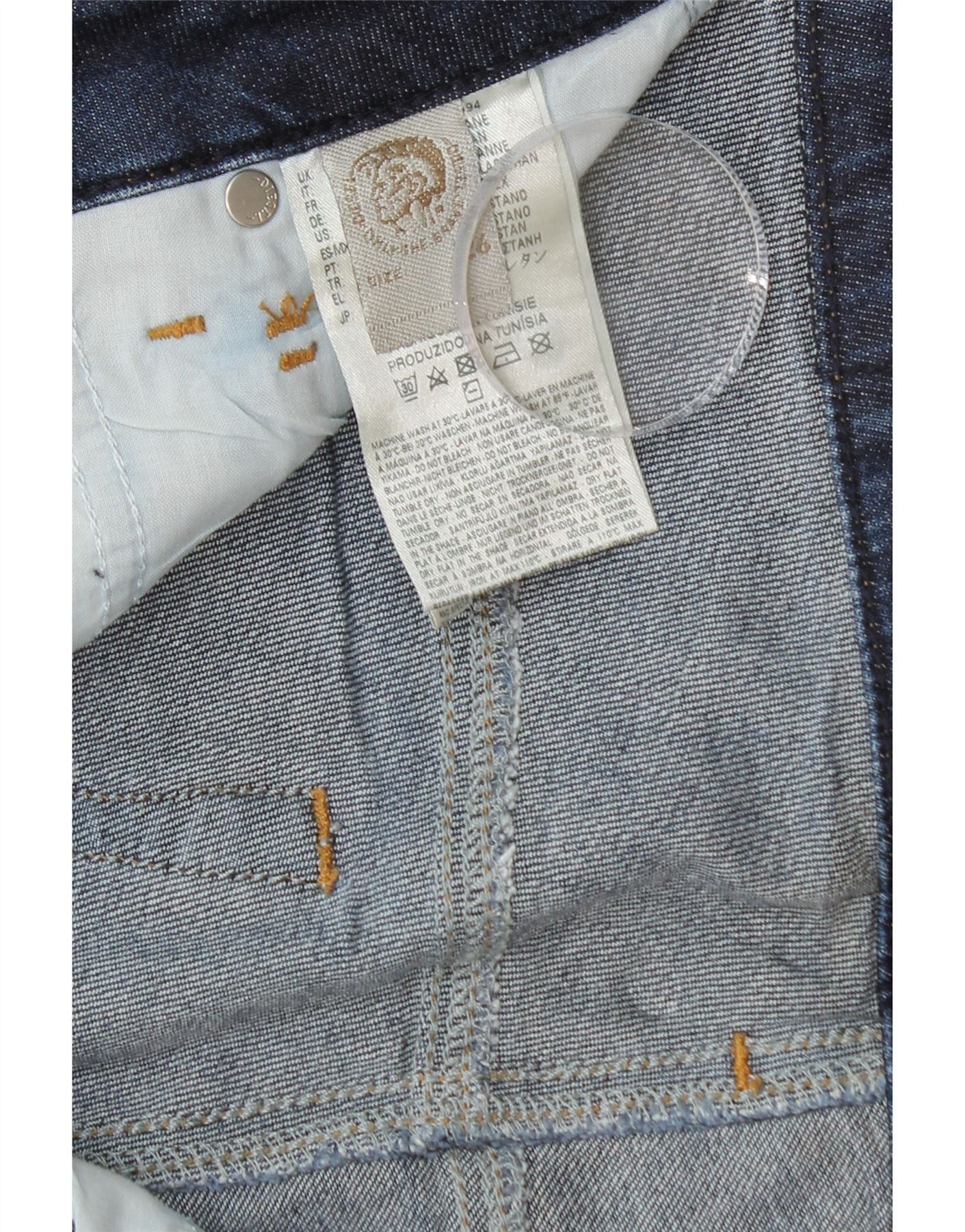 Diesel Womens Skinzee Banana Cropped Jeans W26 L24 Blue Cotton Size 42" / US 20 - 3 Thumbnail